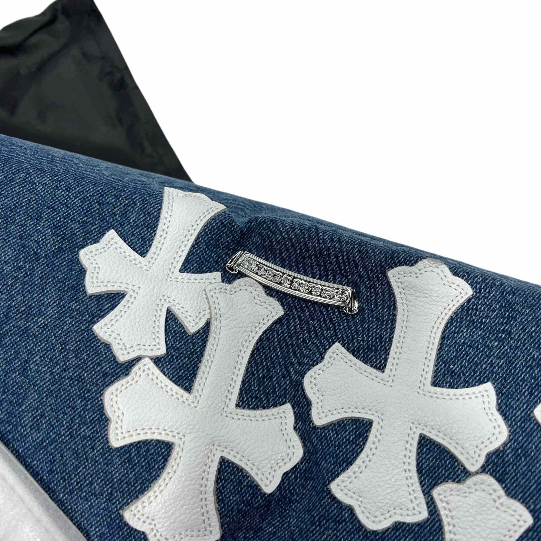 Chrome Heart Denim Shoulder Bag  (40-30-11cm) - PerfectKickZ