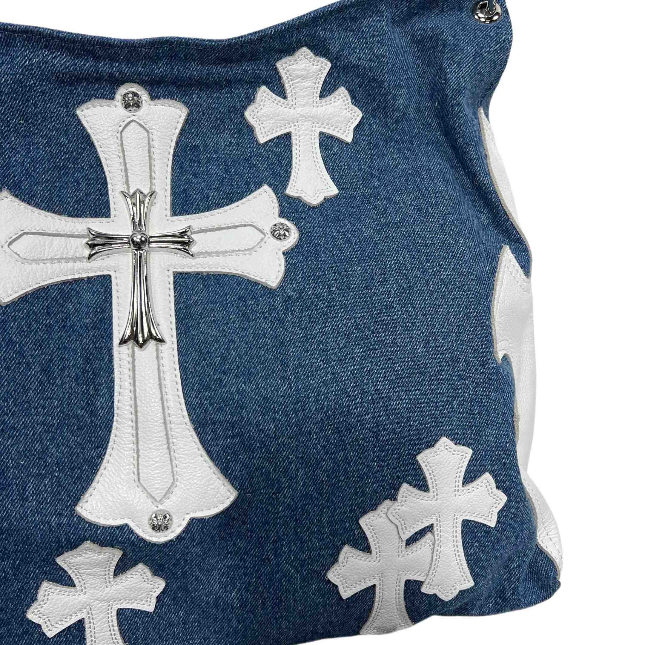 Chrome Heart Denim Shoulder Bag  (40-30-11cm) - PerfectKickZ