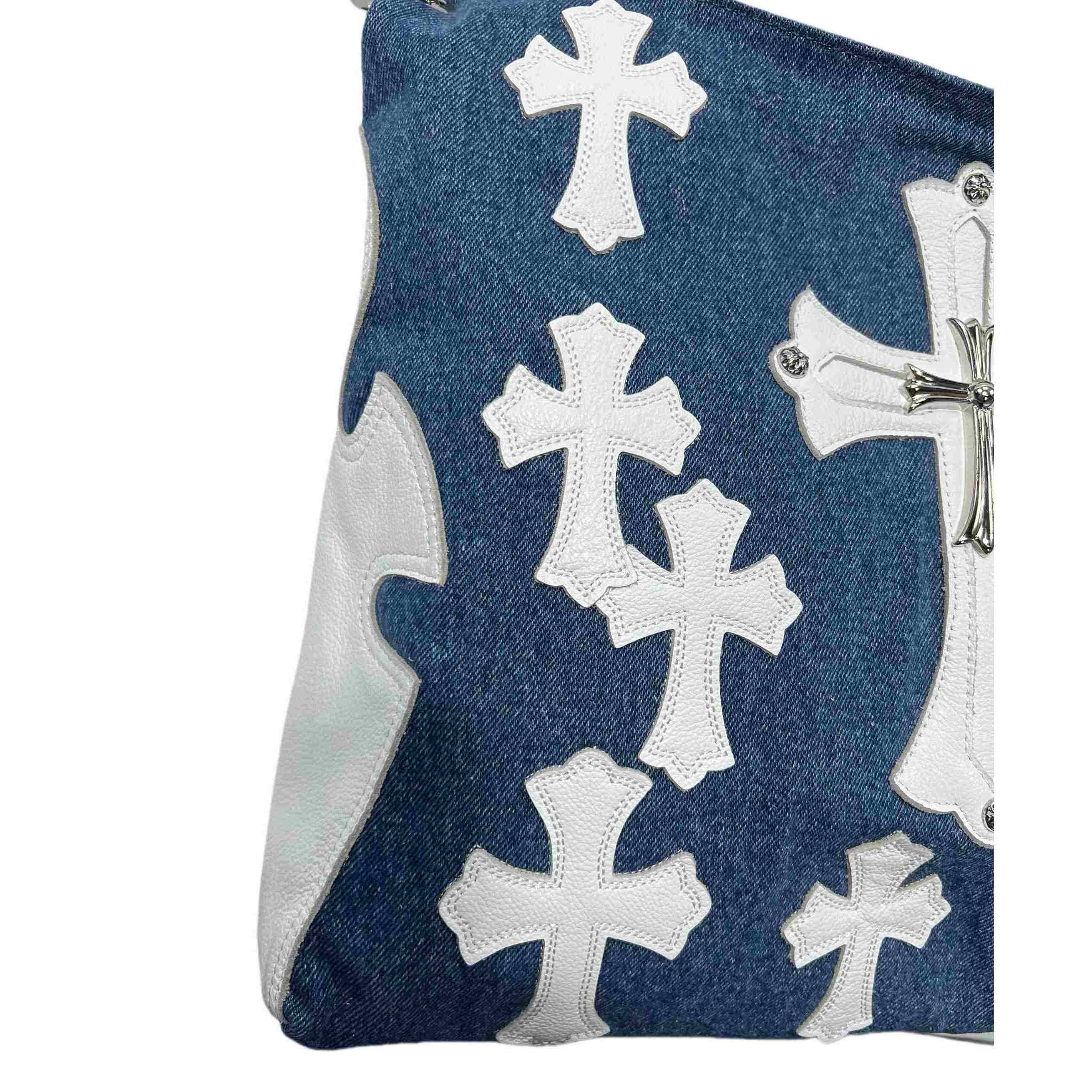 Chrome Heart Denim Shoulder Bag  (40-30-11cm) - PerfectKickZ
