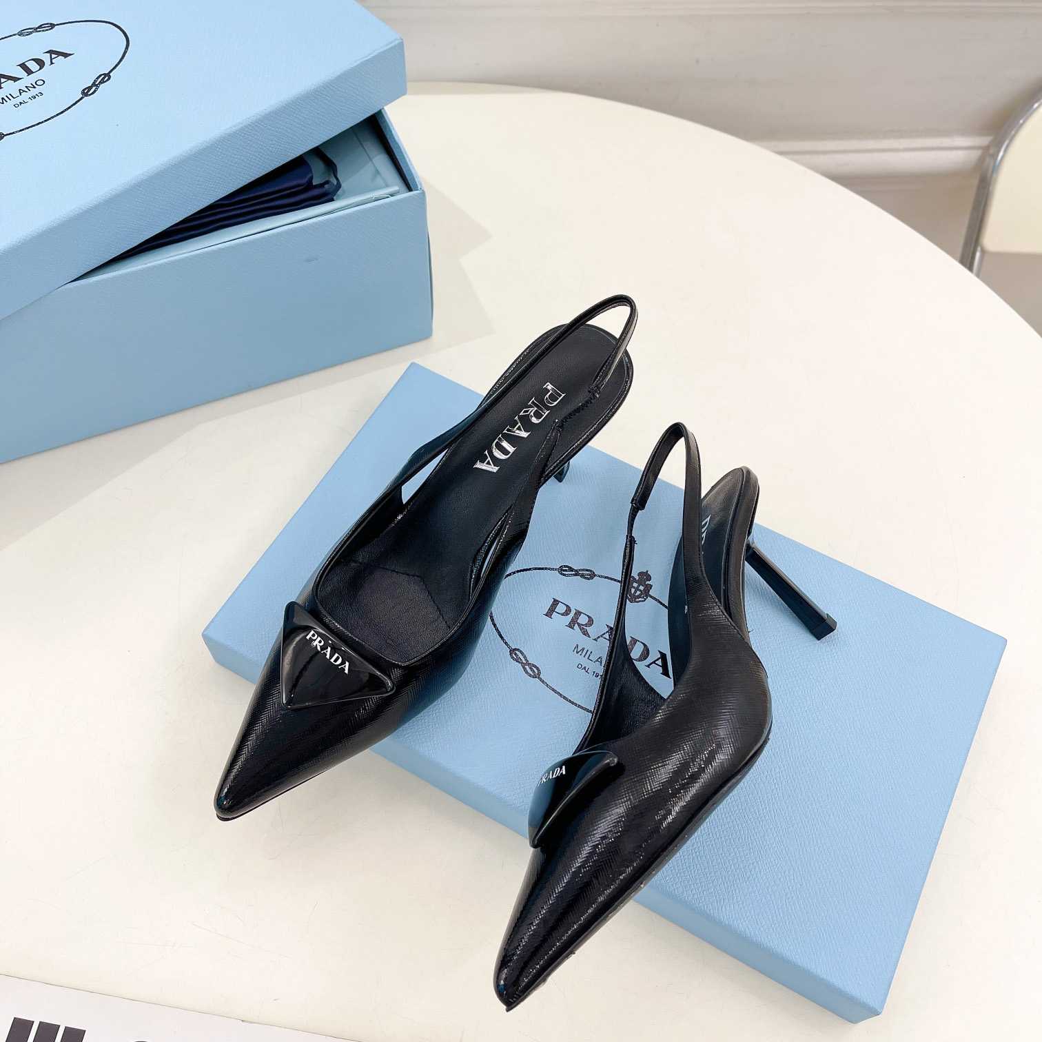 Prada Leather Slingback Pumps - PerfectKickZ