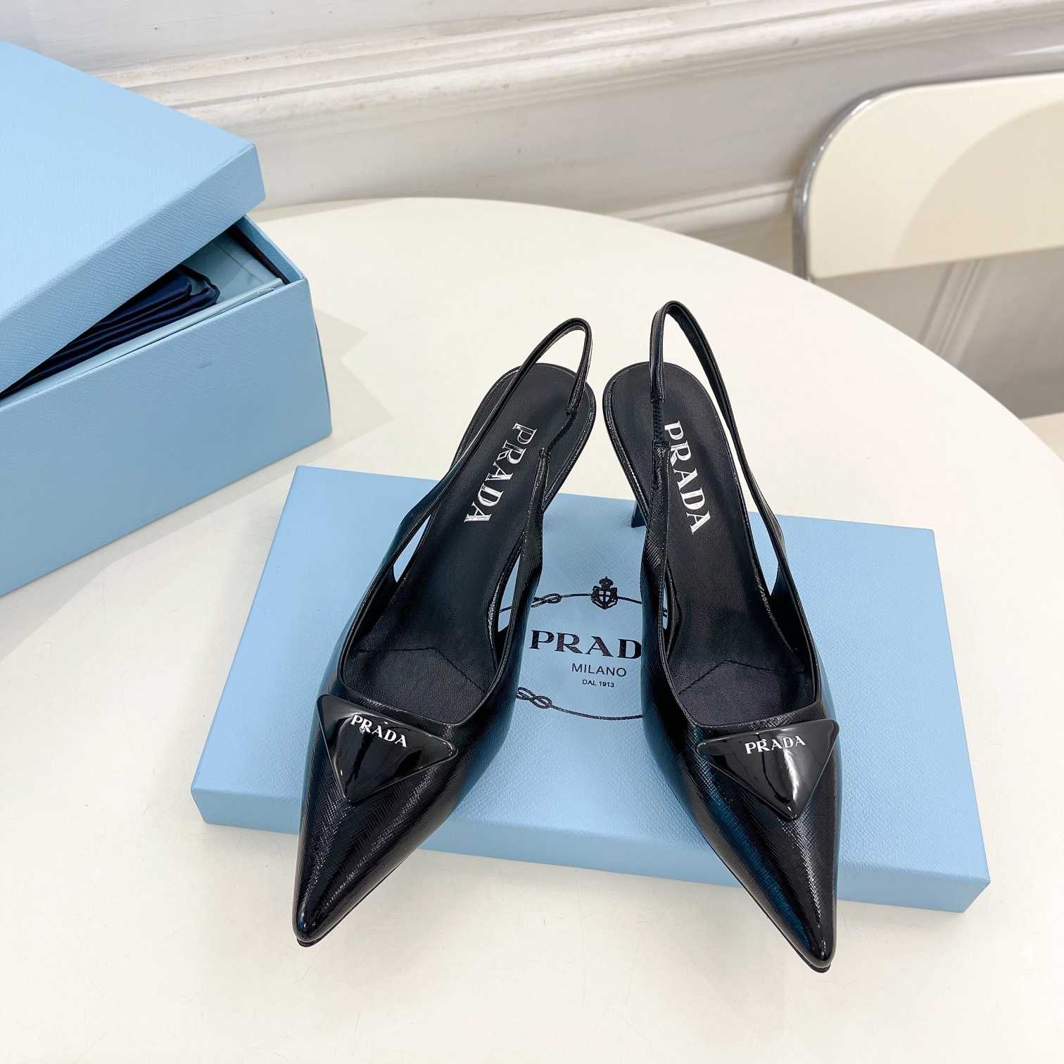 Prada Leather Slingback Pumps - PerfectKickZ