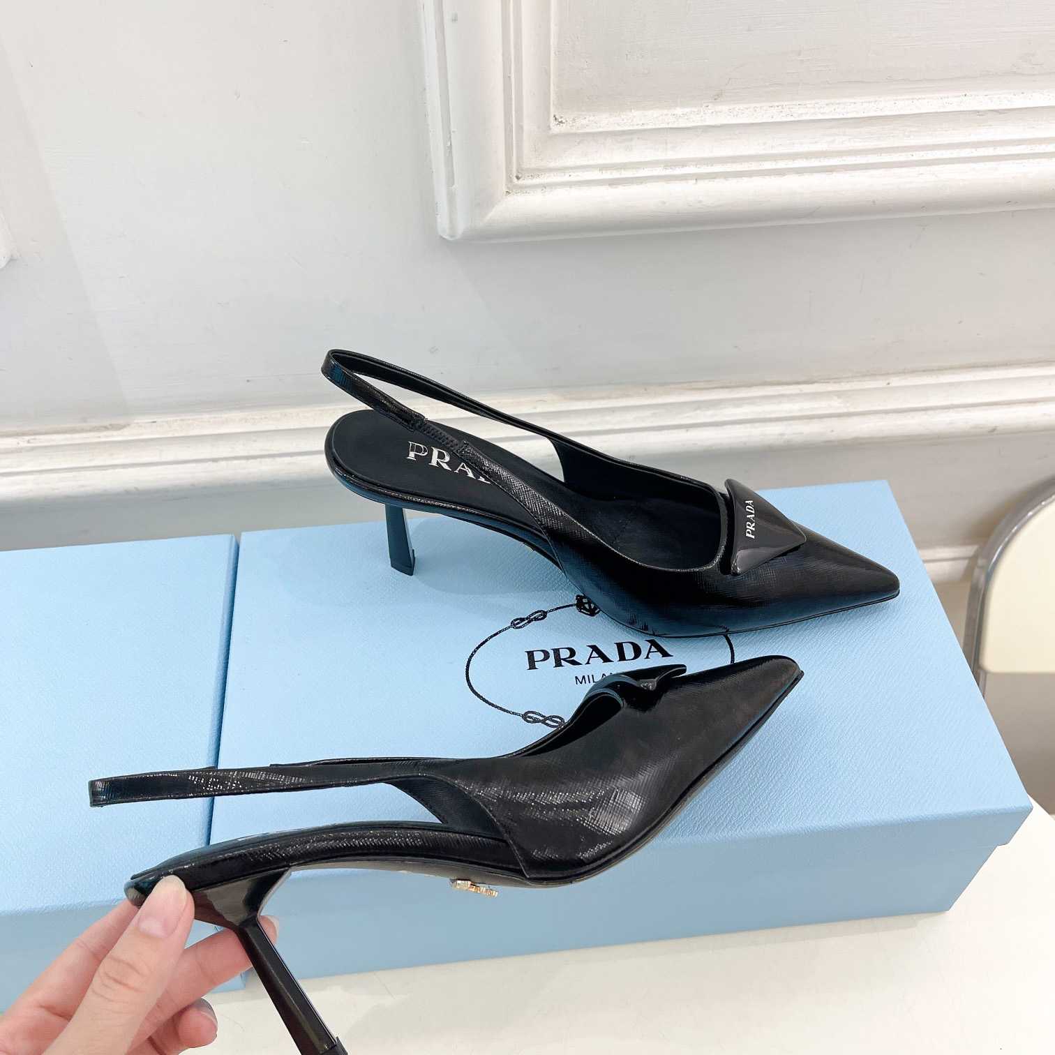 Prada Leather Slingback Pumps - PerfectKickZ