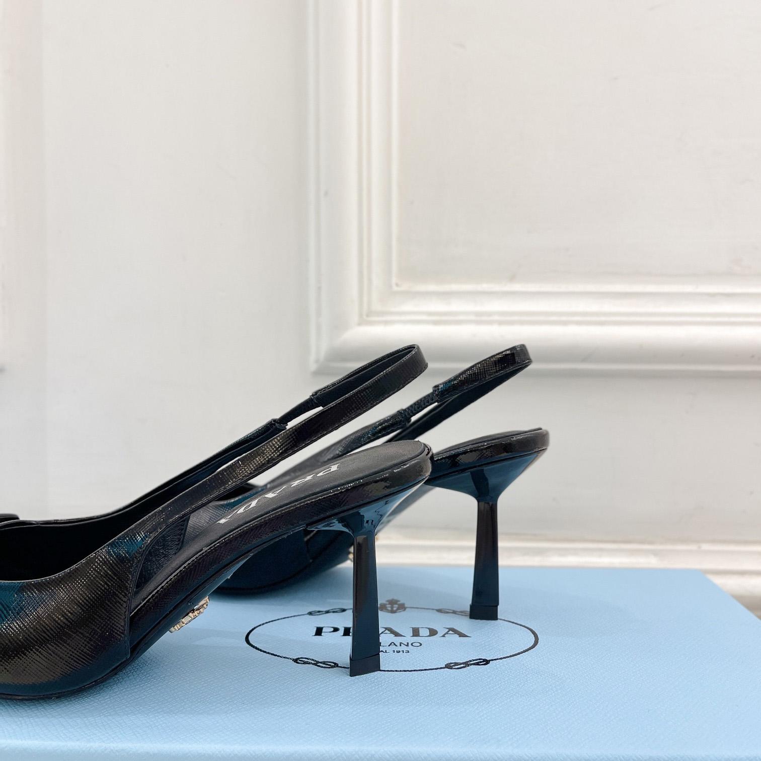 Prada Leather Slingback Pumps - PerfectKickZ