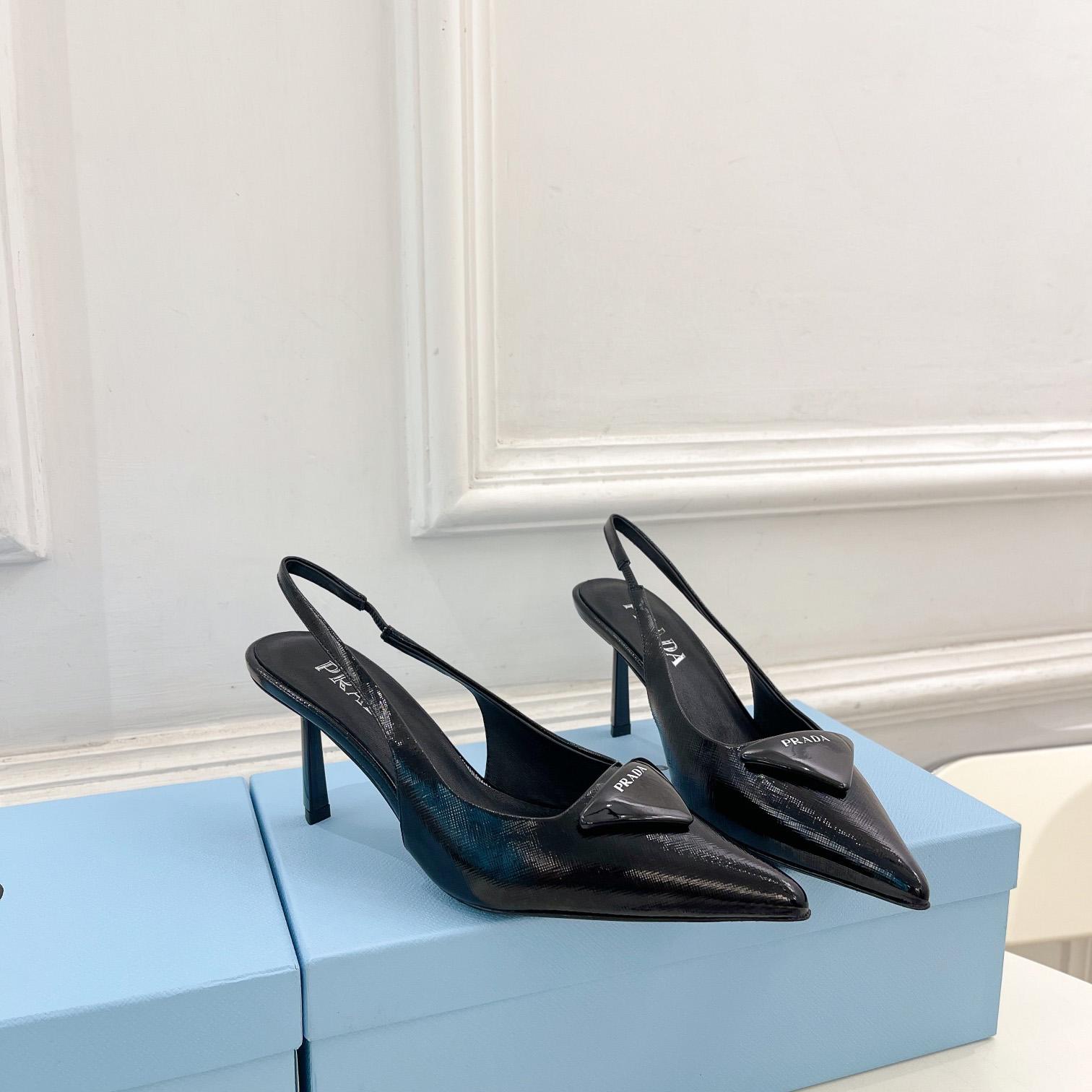 Prada Leather Slingback Pumps - PerfectKickZ