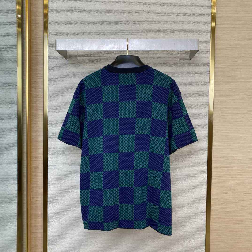 Louis Vuitton Jacquard Damier Short-Sleeved Cotton Crewneck  1AHBCW - PerfectKickZ