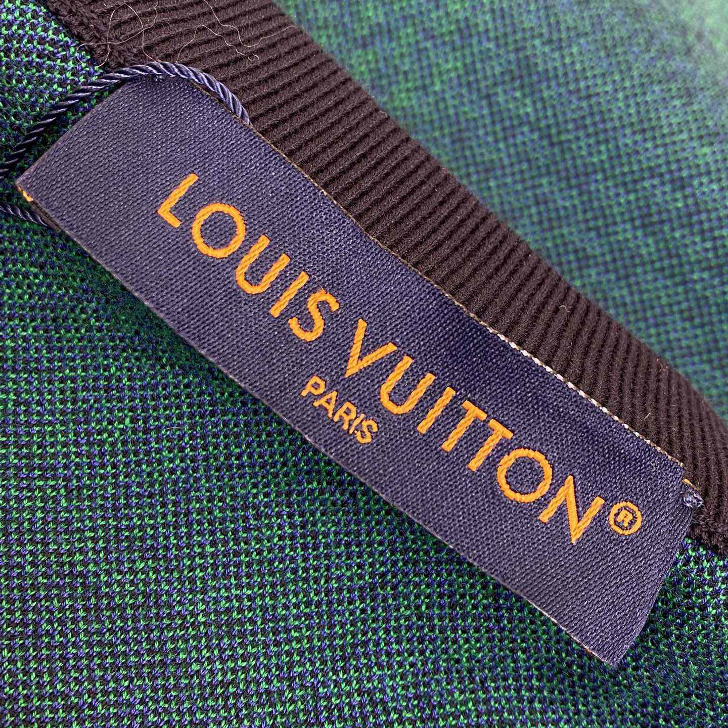 Louis Vuitton Jacquard Damier Short-Sleeved Cotton Crewneck  1AHBCW - PerfectKickZ