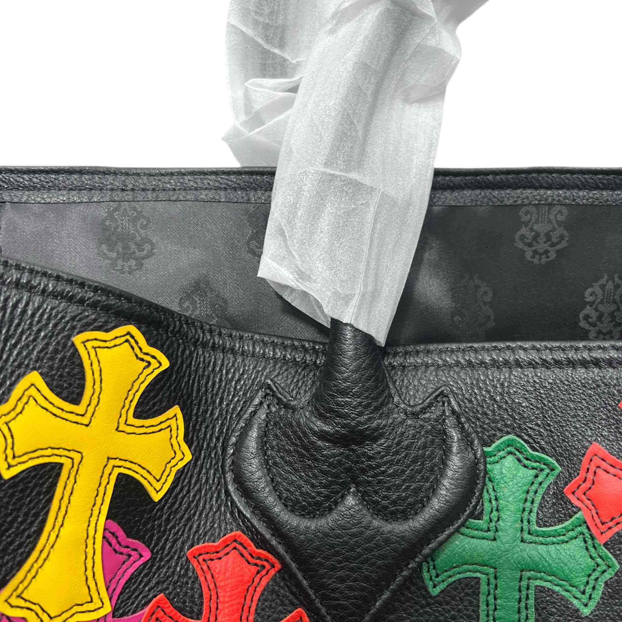 Chrome Hearts All-Over Cross Patch Leather Tote Bag  （47-29-12cm） - PerfectKickZ