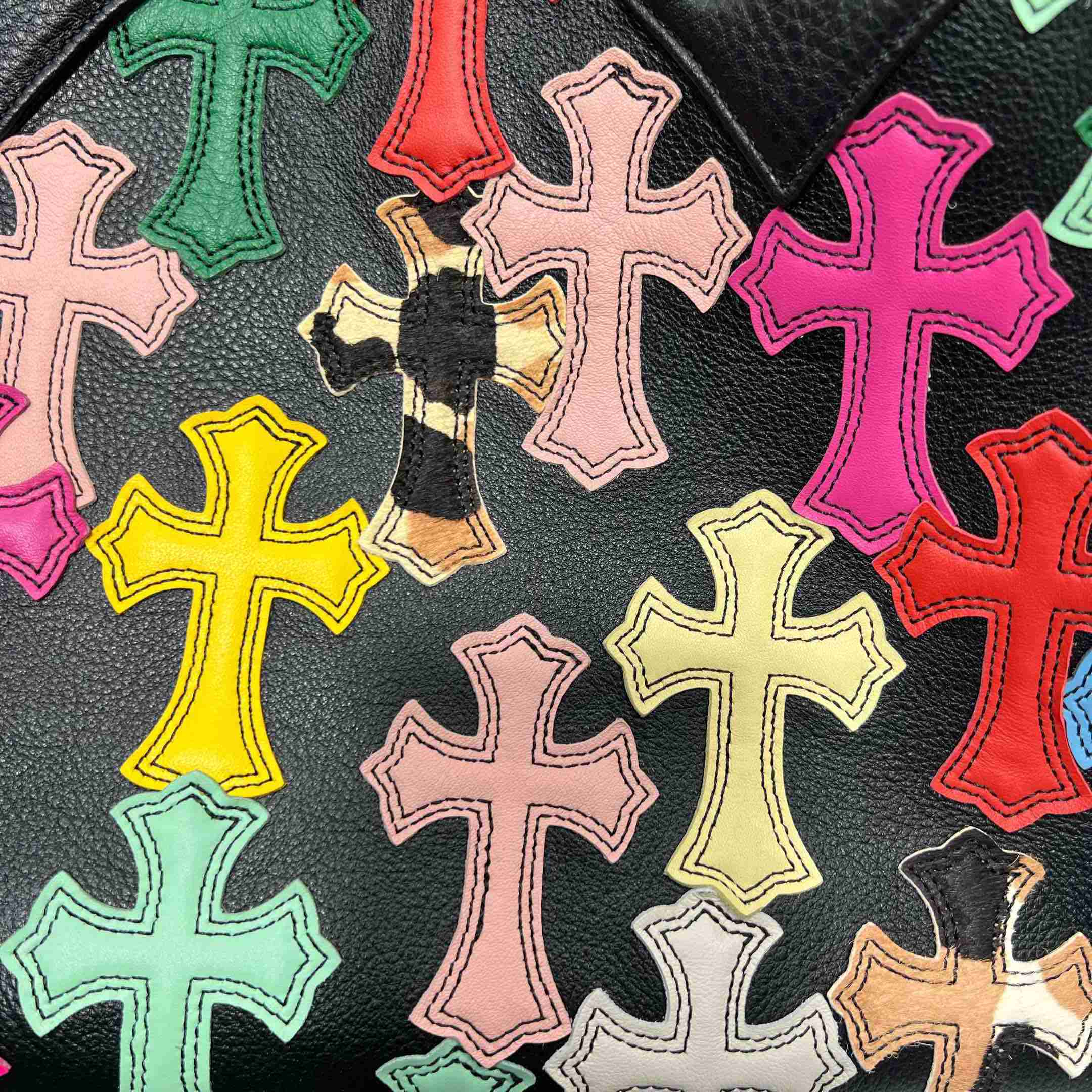 Chrome Hearts All-Over Cross Patch Leather Tote Bag  （47-29-12cm） - PerfectKickZ