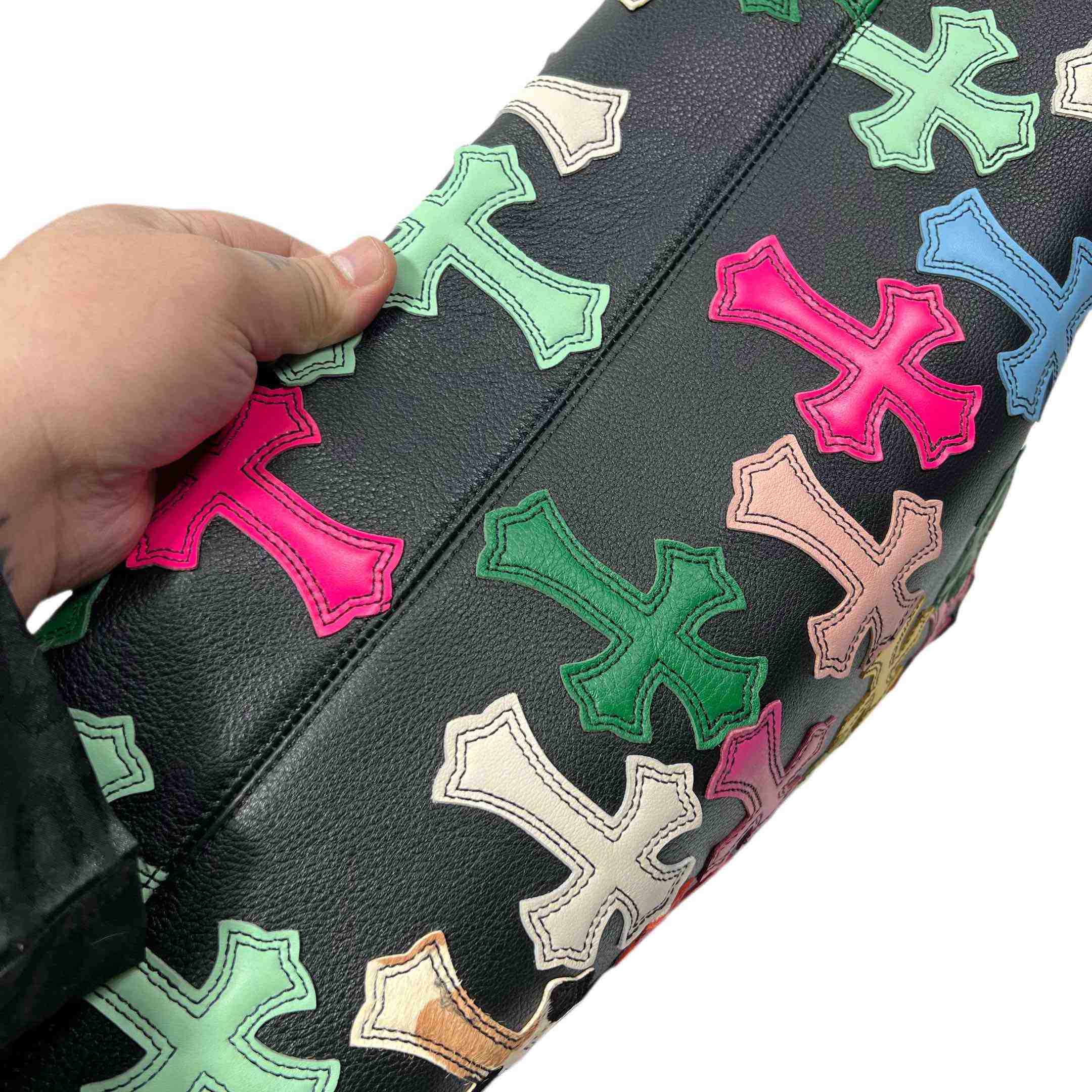 Chrome Hearts All-Over Cross Patch Leather Tote Bag  （47-29-12cm） - PerfectKickZ