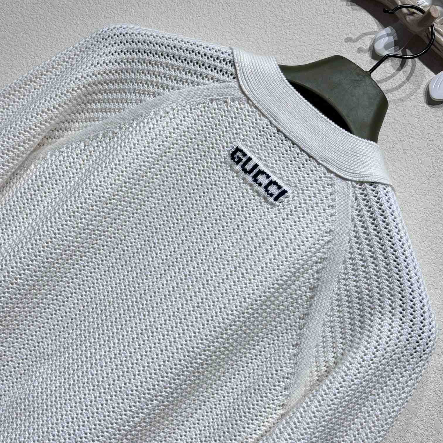Gucci Ajour Cotton Knit Cardigan With Web - PerfectKickZ