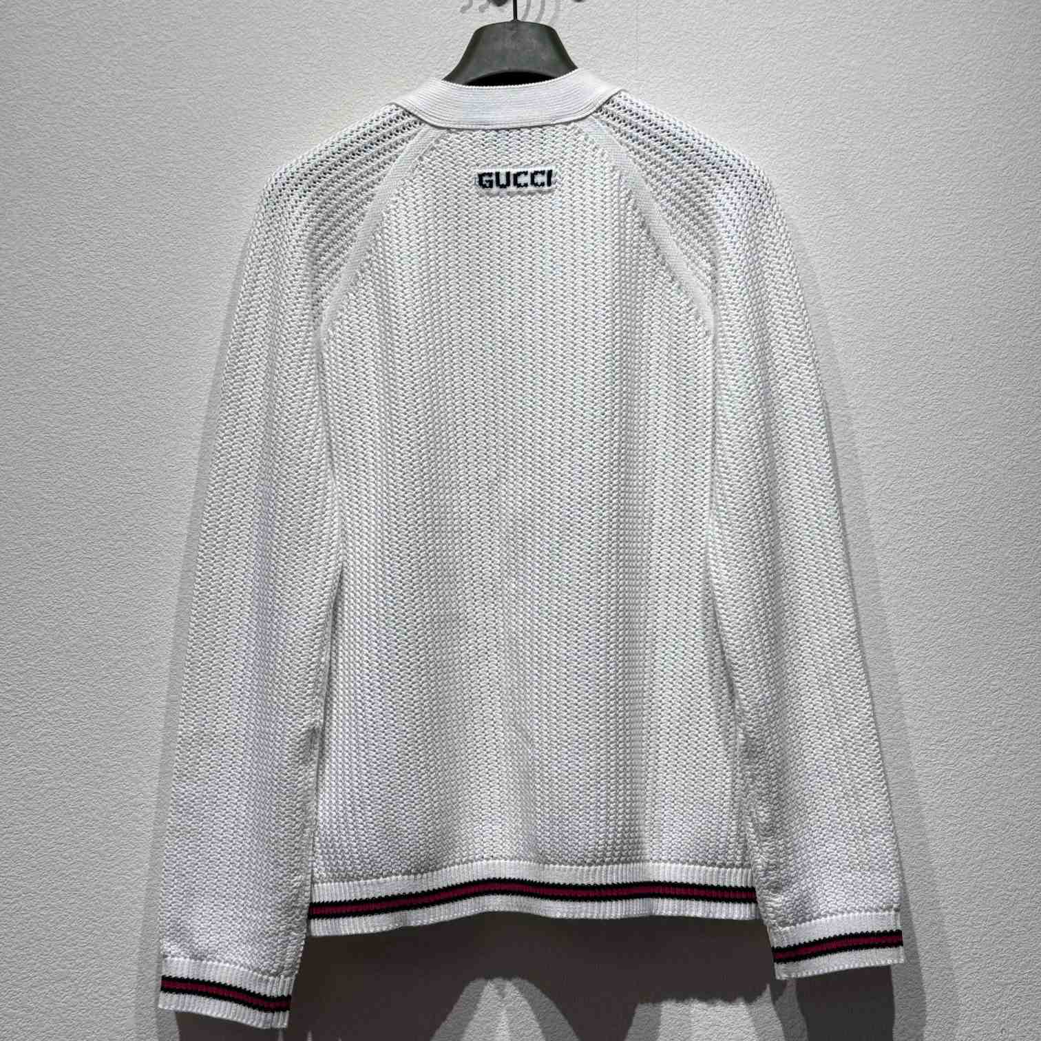 Gucci Ajour Cotton Knit Cardigan With Web - PerfectKickZ