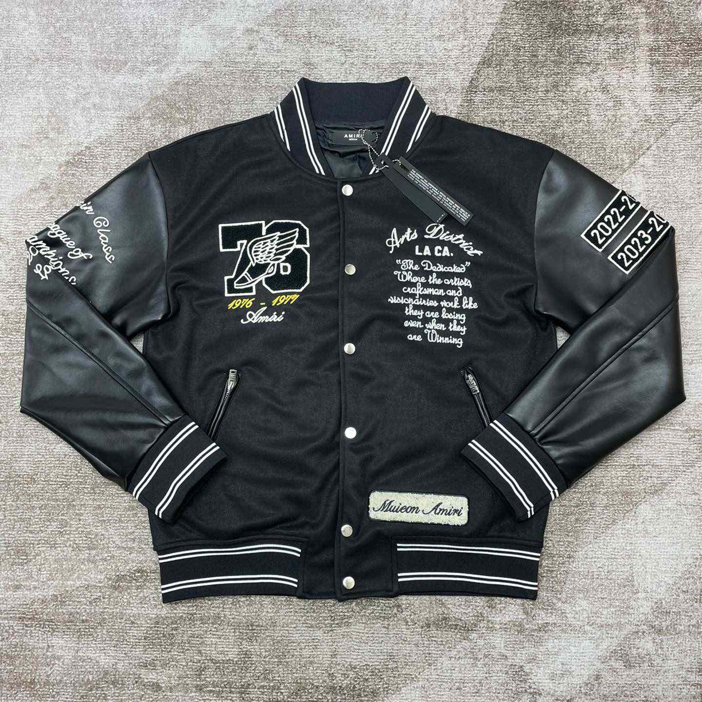 Amiri Embroidered Eagle Applique Varsity Jacket - PerfectKickZ