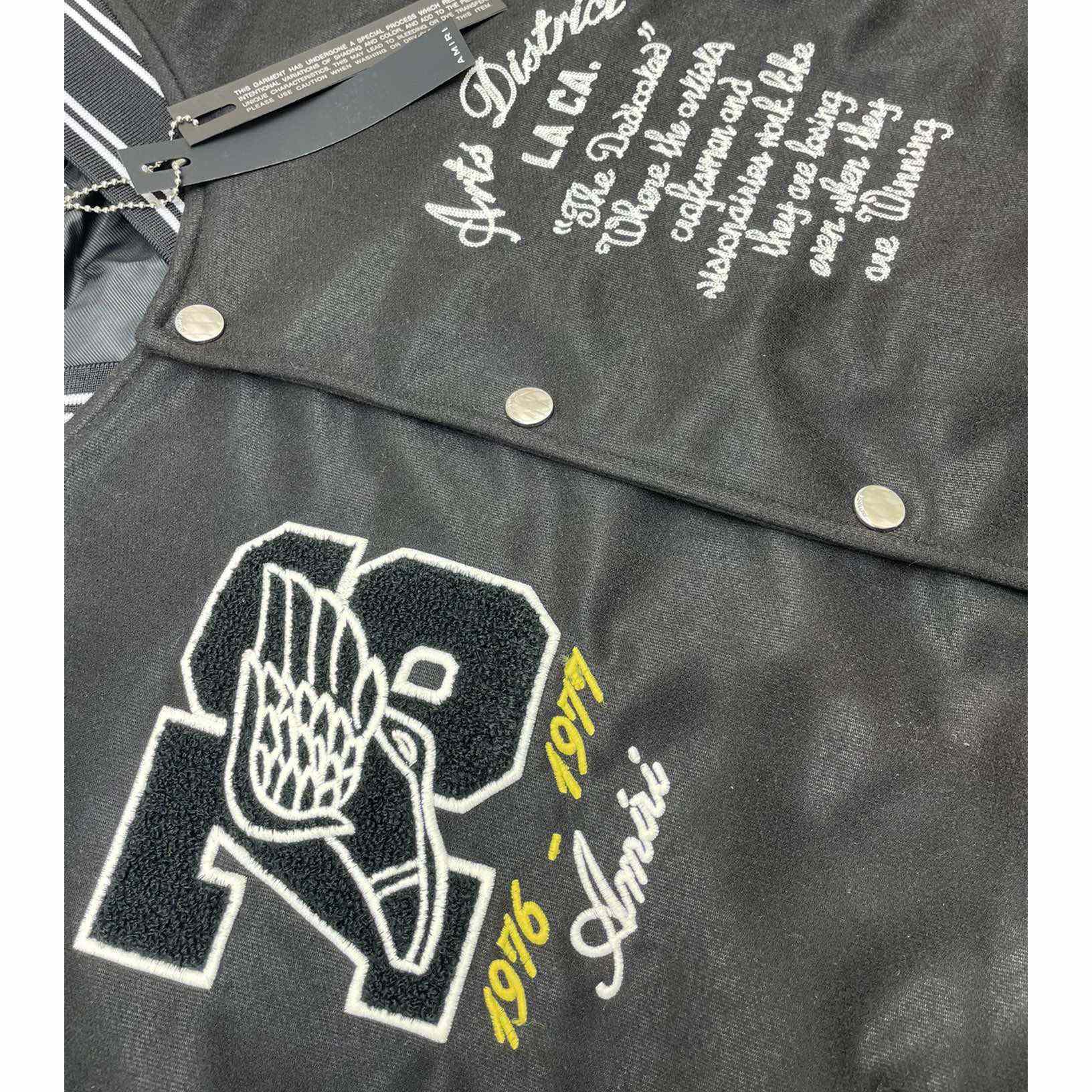 Amiri Embroidered Eagle Applique Varsity Jacket - PerfectKickZ