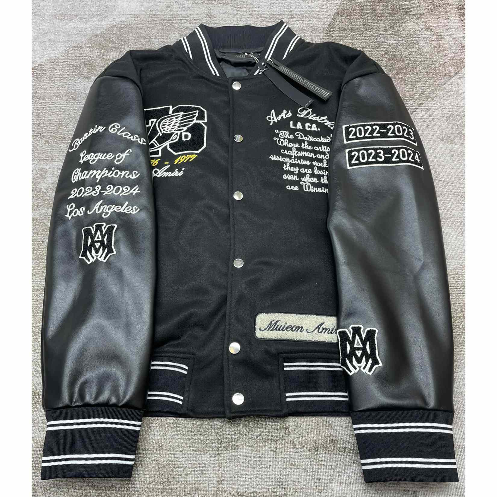 Amiri Embroidered Eagle Applique Varsity Jacket - PerfectKickZ
