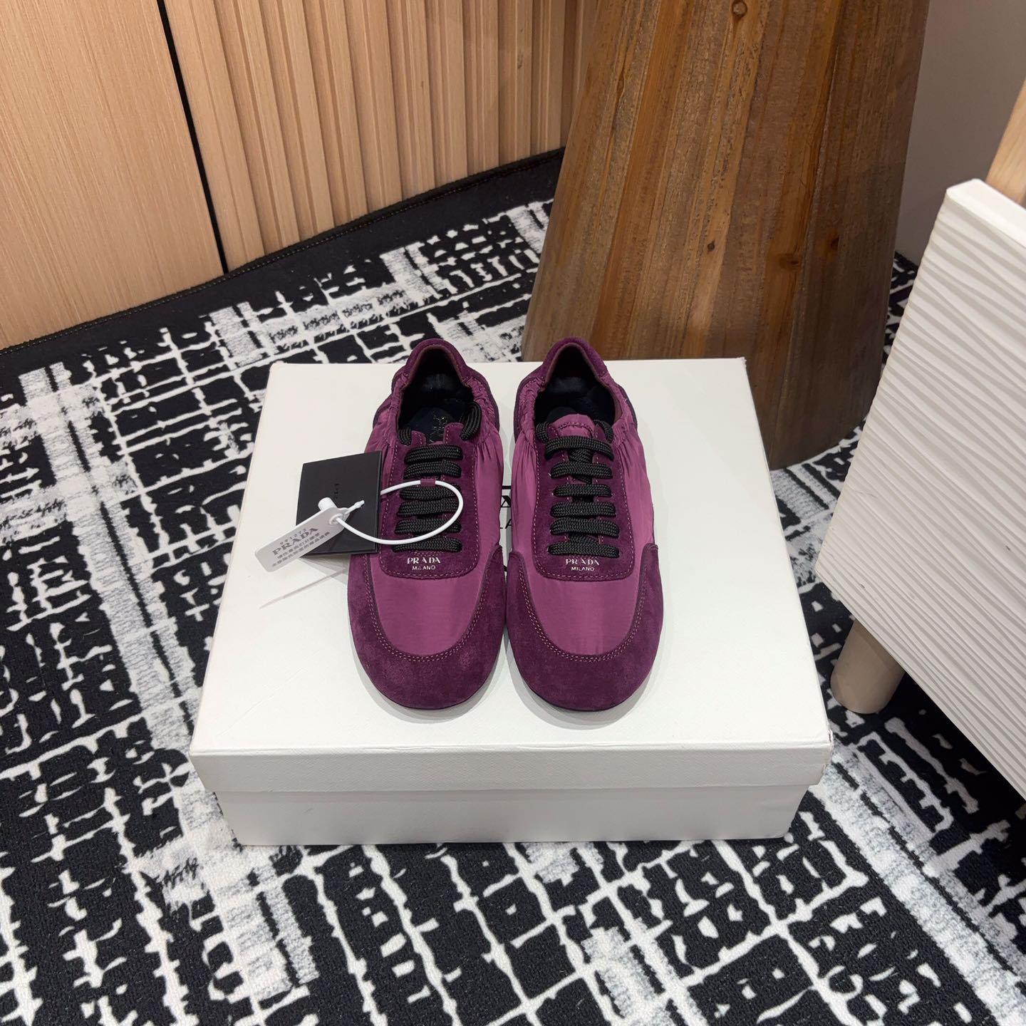 Prada Collapse Re-Nylon And Suede Sneakers - PerfectKickZ