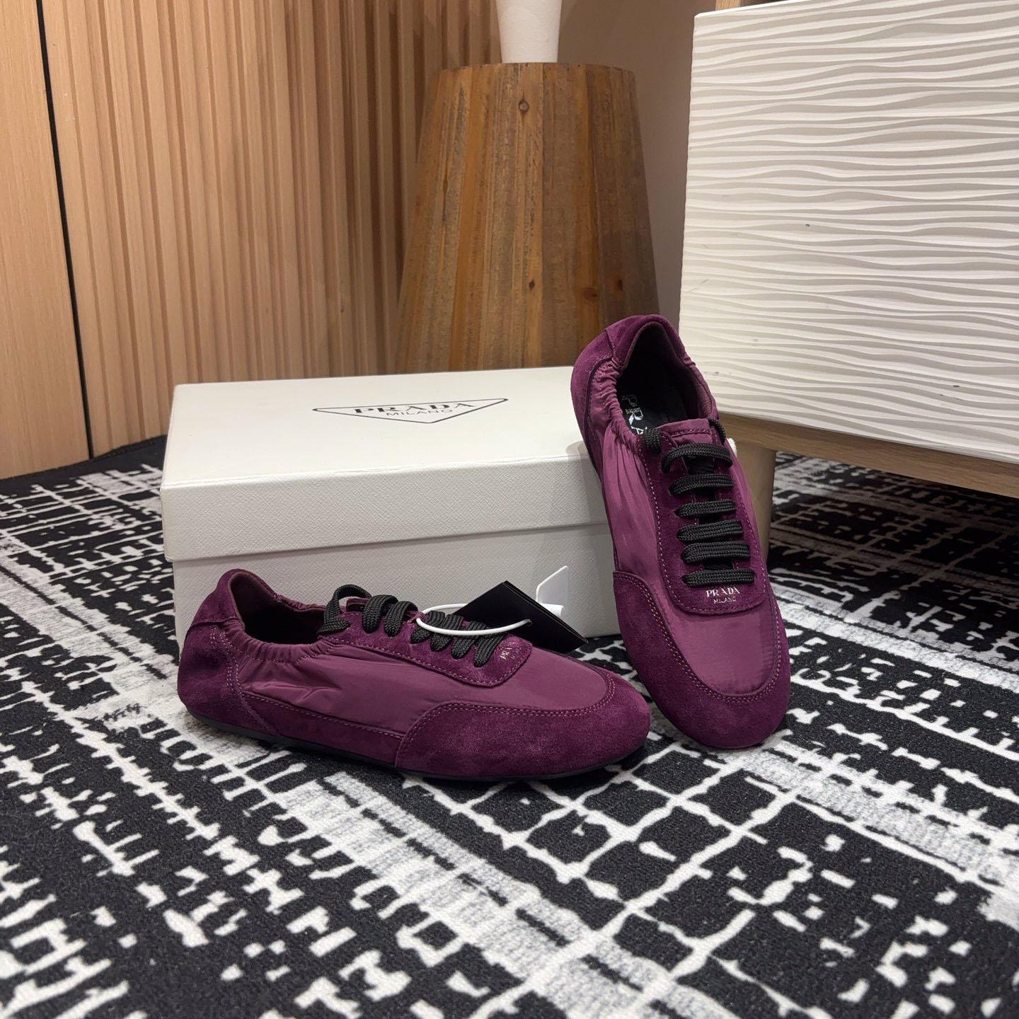 Prada Collapse Re-Nylon And Suede Sneakers - PerfectKickZ