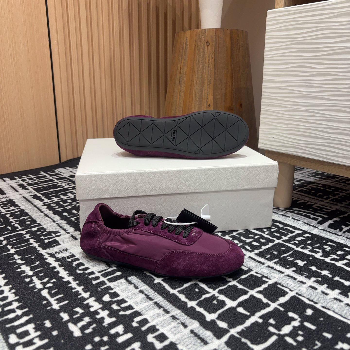 Prada Collapse Re-Nylon And Suede Sneakers - PerfectKickZ