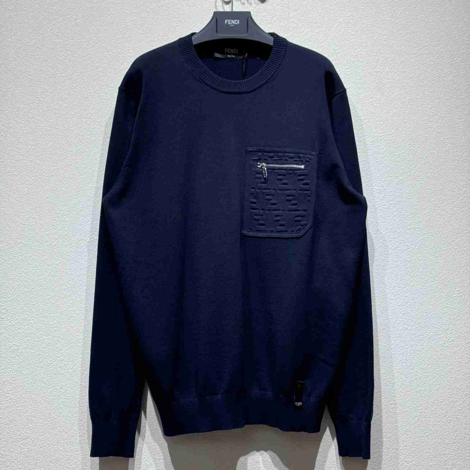 Fendi Navy Blue Wool Jumper - PerfectKickZ