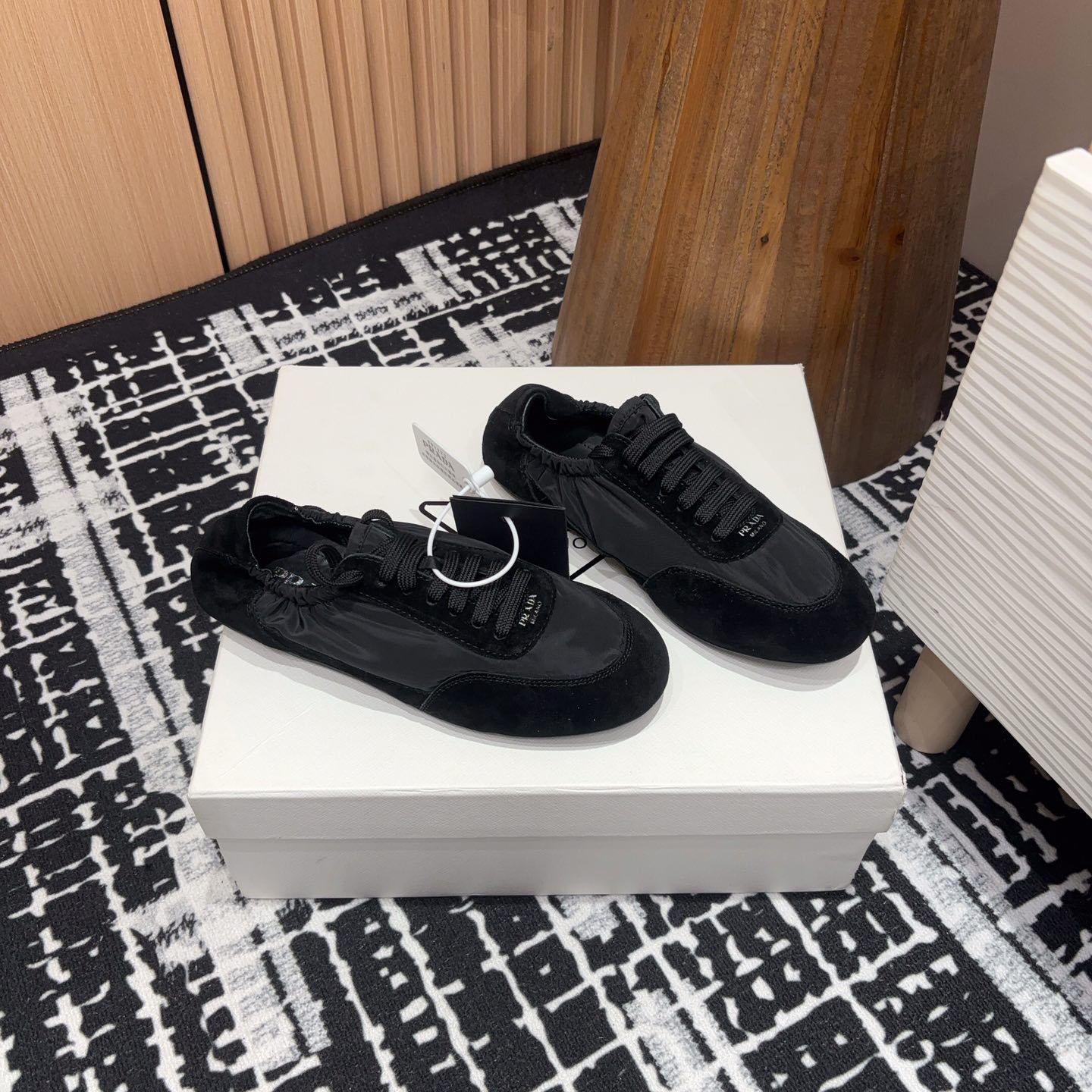Prada Collapse Re-Nylon And Suede Sneakers - PerfectKickZ