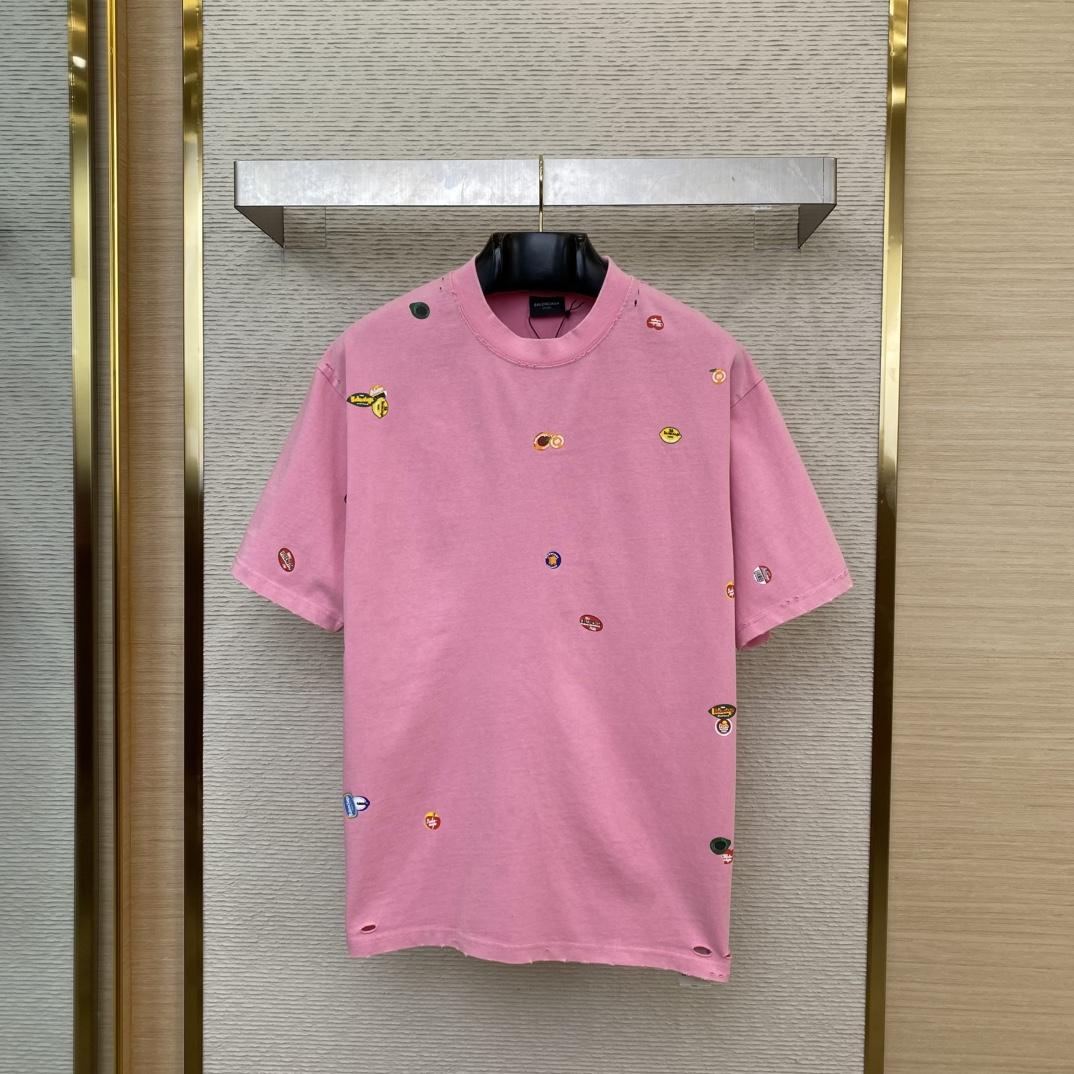 Balenciaga Fruity T-Shirt Medium Fit In Faded Dirty - PerfectKickZ