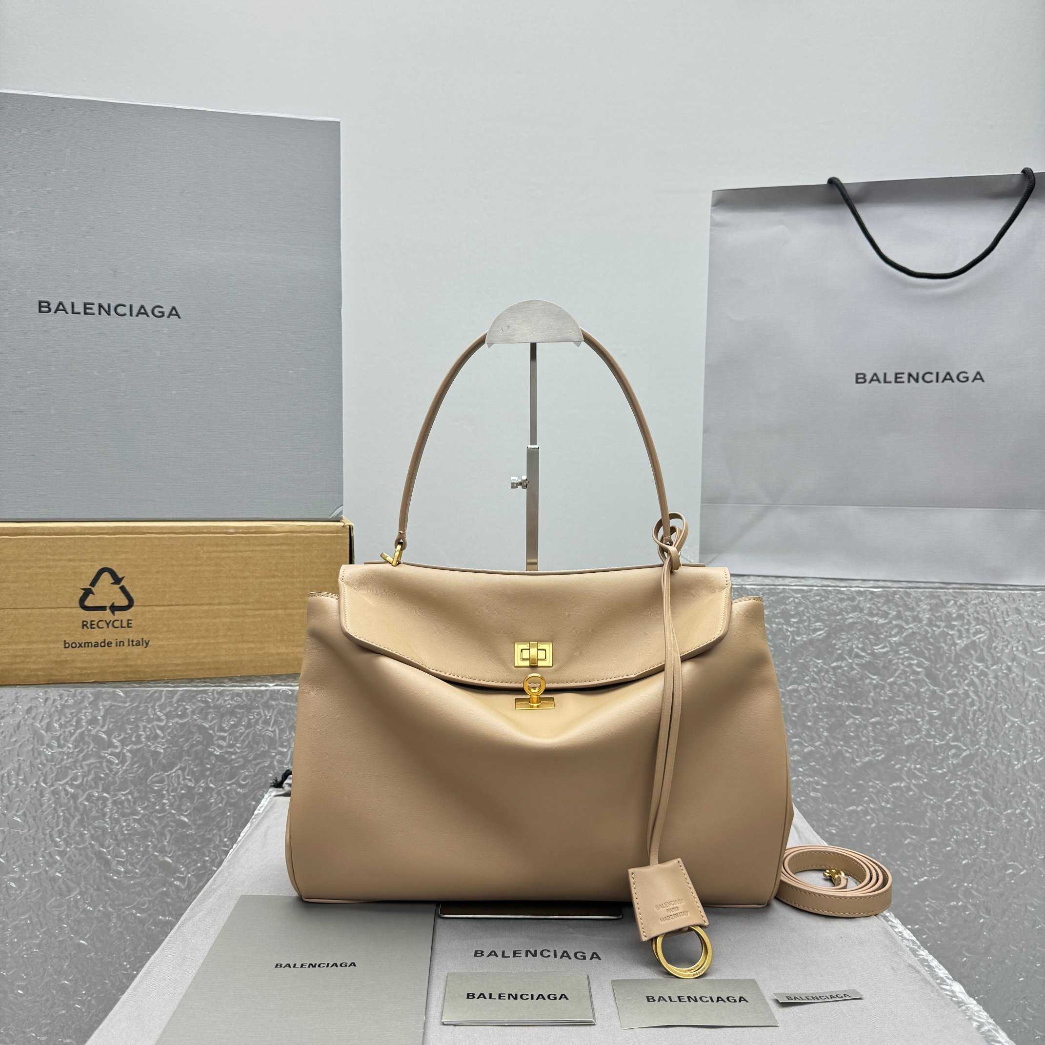 Balenciaga Rodeo Medium Handbag In Latte  - PerfectKickZ