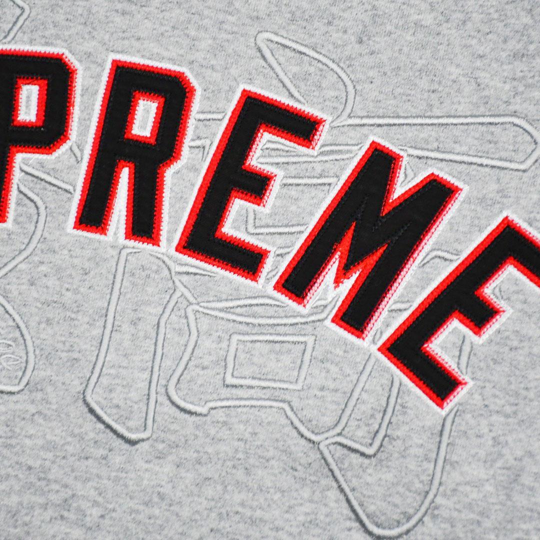 Supreme Kanji Logo Crewneck 'Grey' - PerfectKickZ