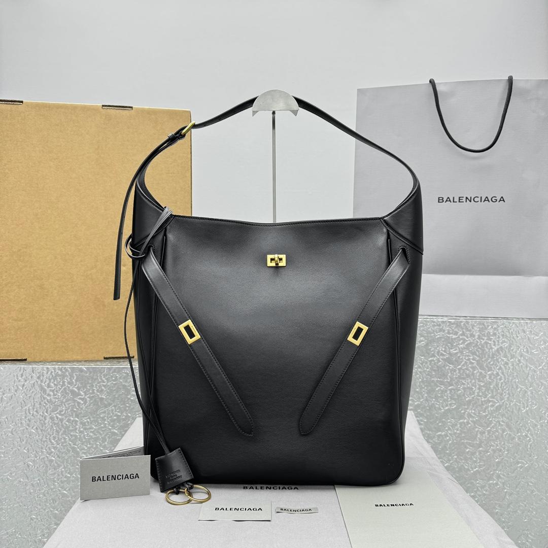 Balenciaga Bel Air Large Hobo Bag In Black  - PerfectKickZ