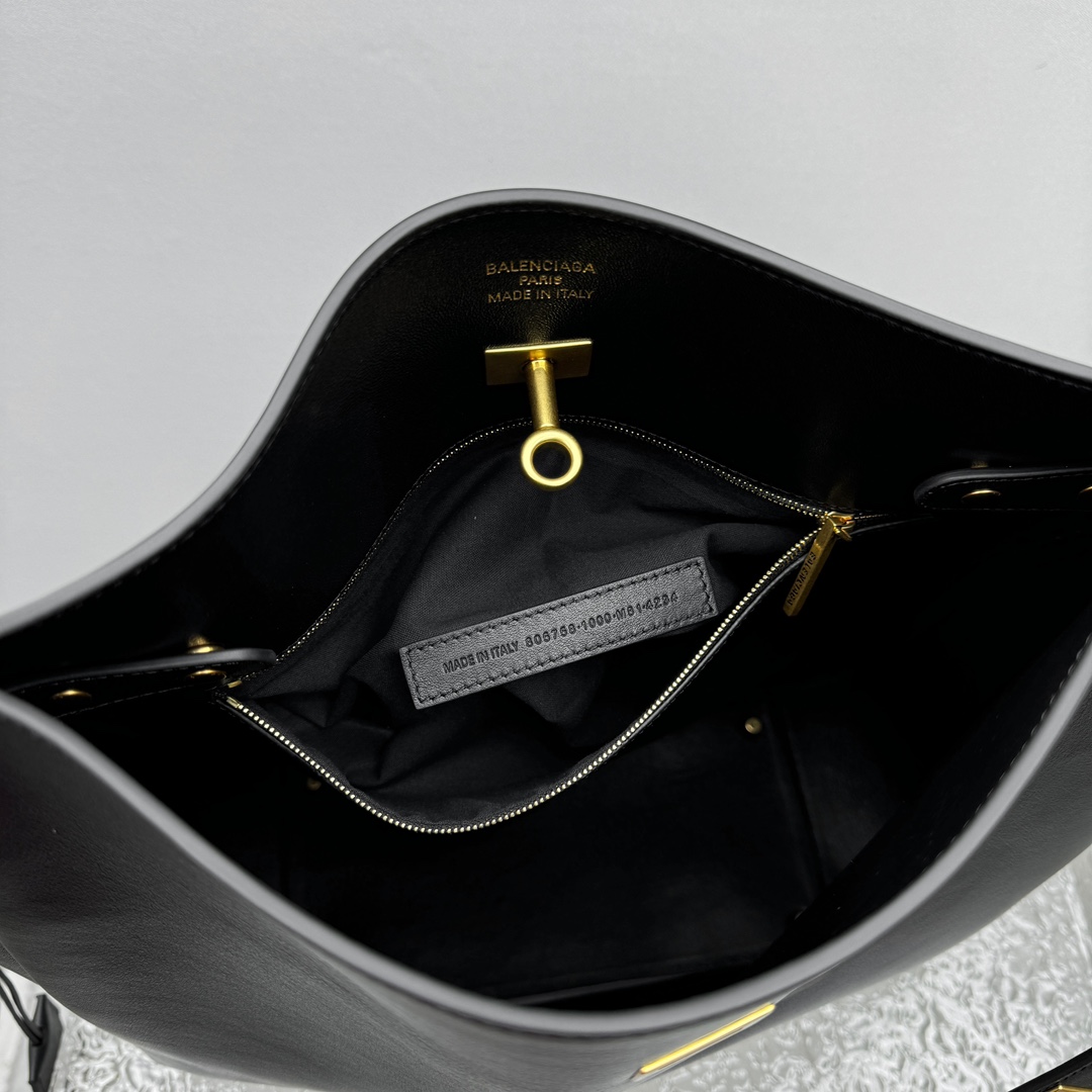 Balenciaga Bel Air Large Hobo Bag In Black  - PerfectKickZ