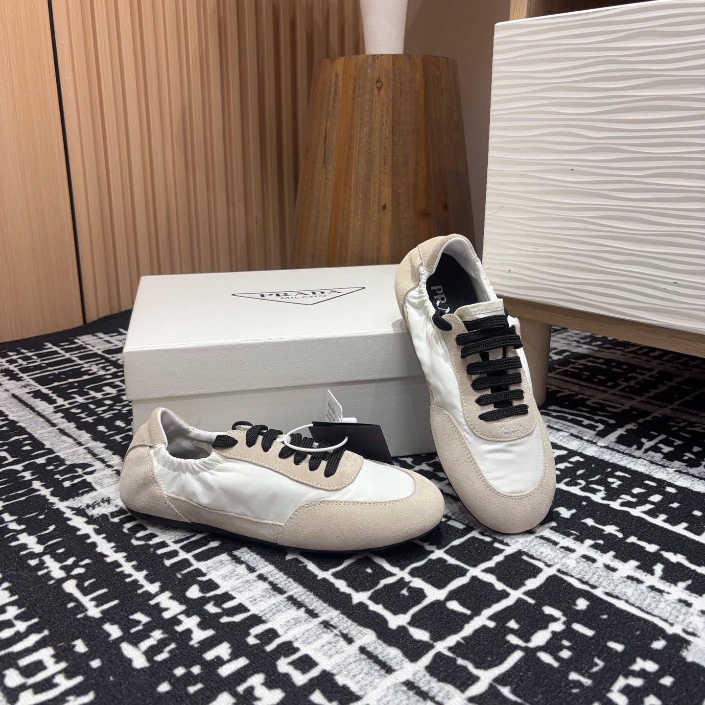 Prada Collapse Re-Nylon And Suede Sneakers - PerfectKickZ
