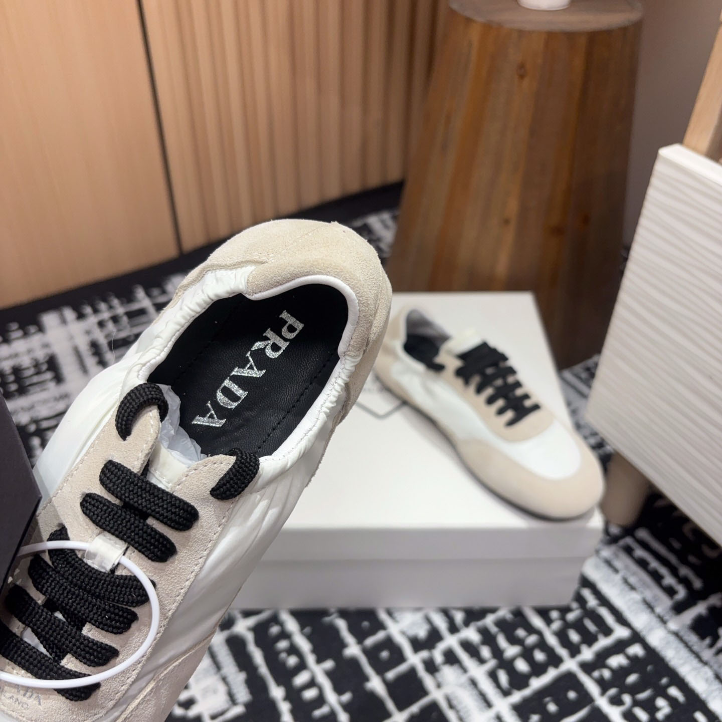 Prada Collapse Re-Nylon And Suede Sneakers - PerfectKickZ
