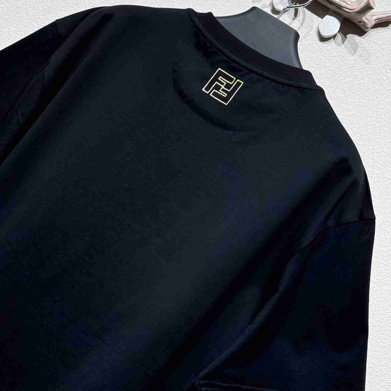 Fendi Black Cotton T-shirt - PerfectKickZ