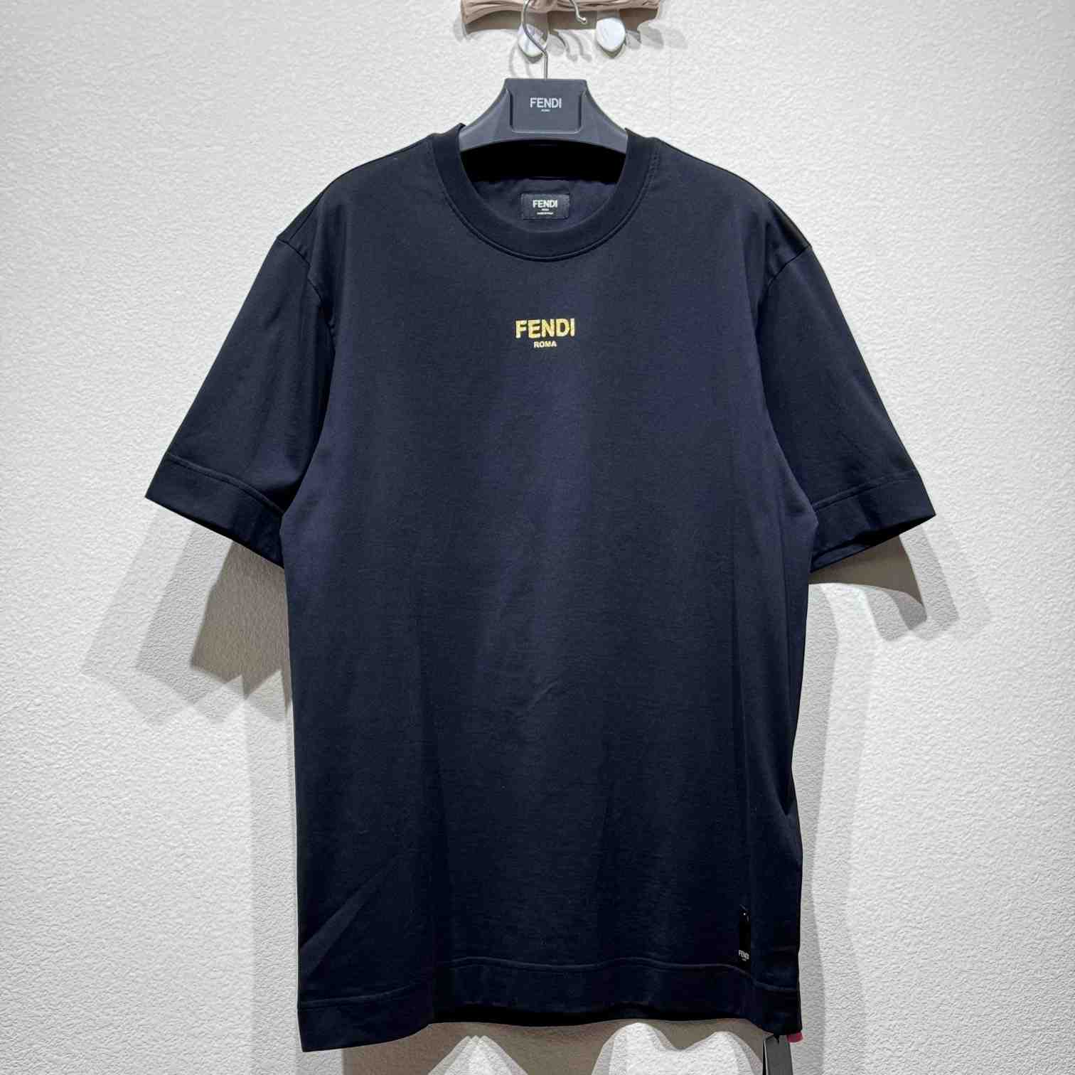 Fendi Black Cotton T-shirt - PerfectKickZ