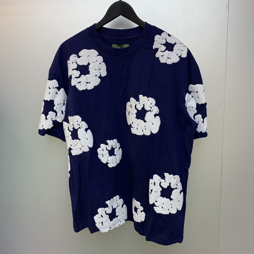 Denim Tears Cotton T-shirt In Navy - PerfectKickZ