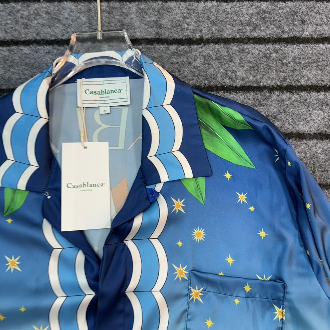 Casablanca x Caviar Kaspia Caviar Club Cuban Collar Silk Shirts - PerfectKickZ