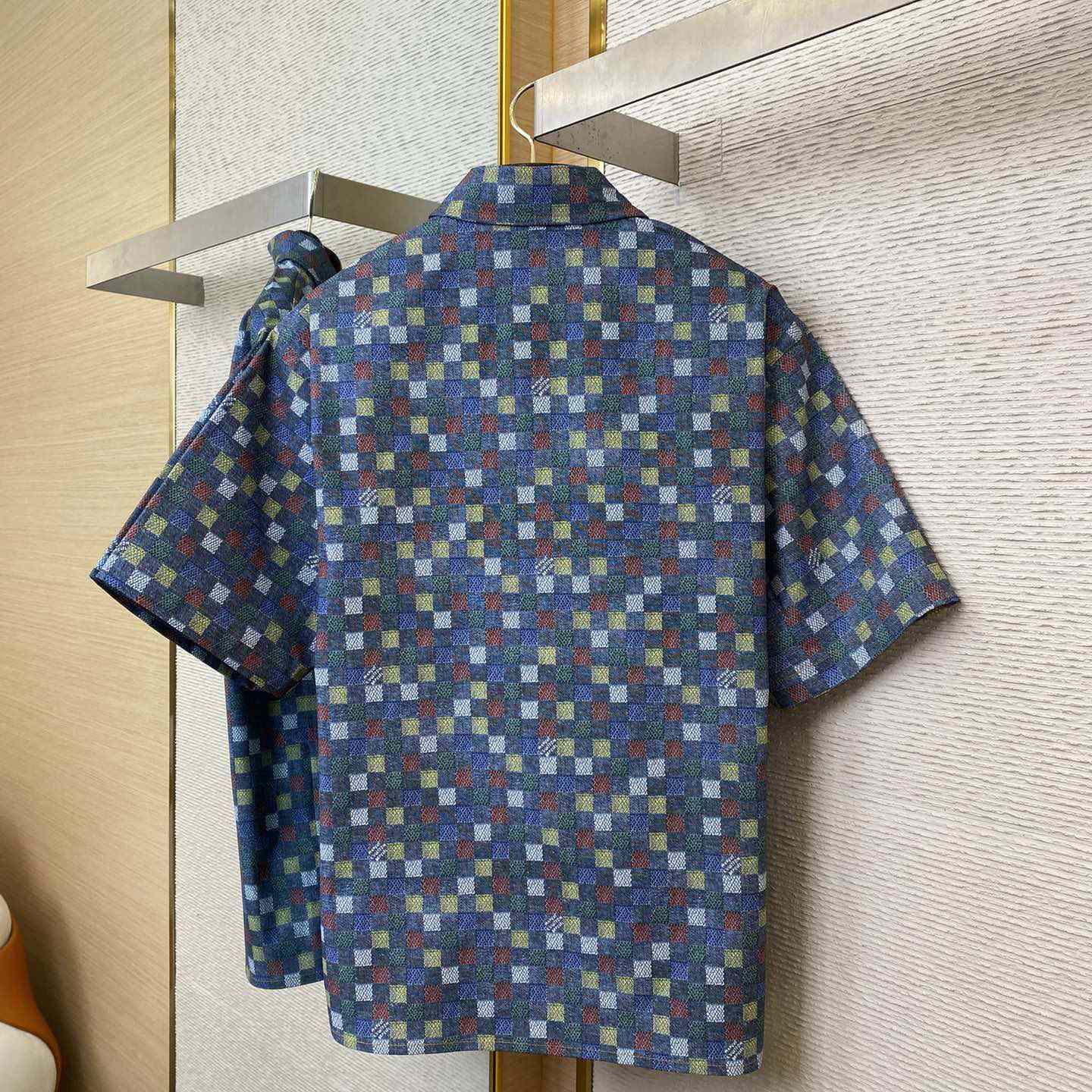 Louis Vuitton Damier Chambray Short-Sleeved Shirt  1AHCII - PerfectKickZ