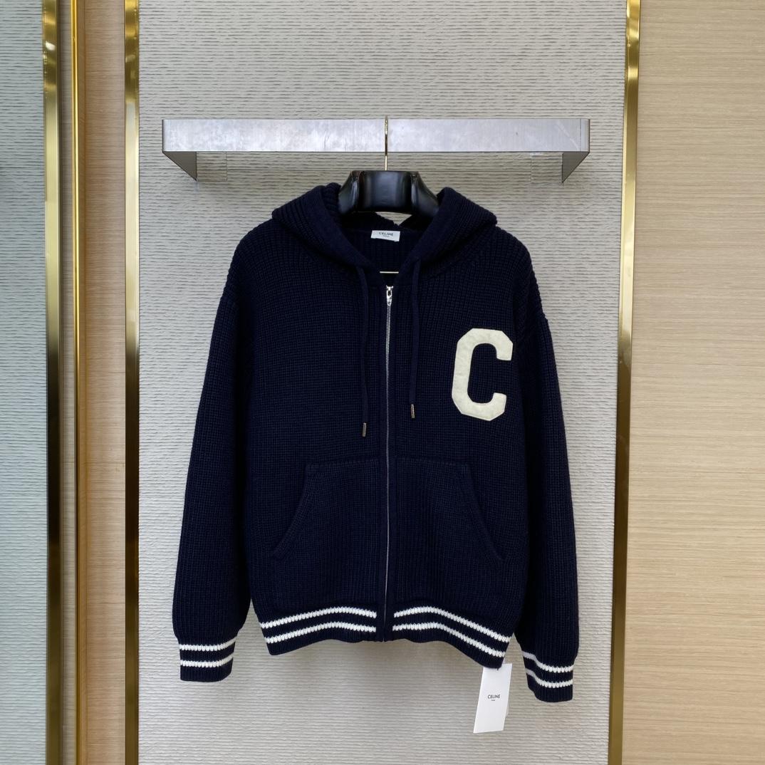 Celine College Hooded Sweater In Wool - PerfectKickZ