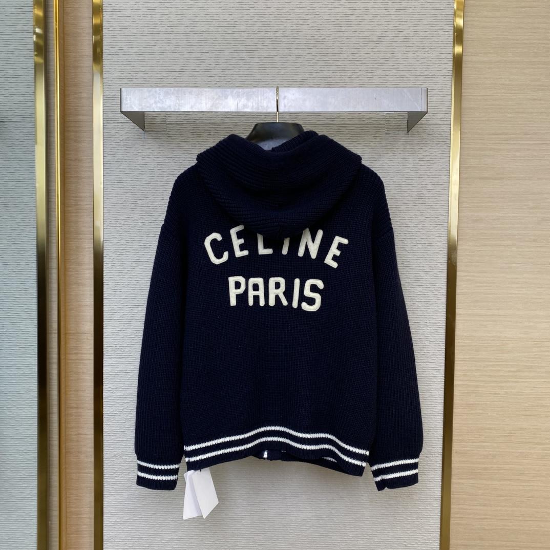 Celine College Hooded Sweater In Wool - PerfectKickZ