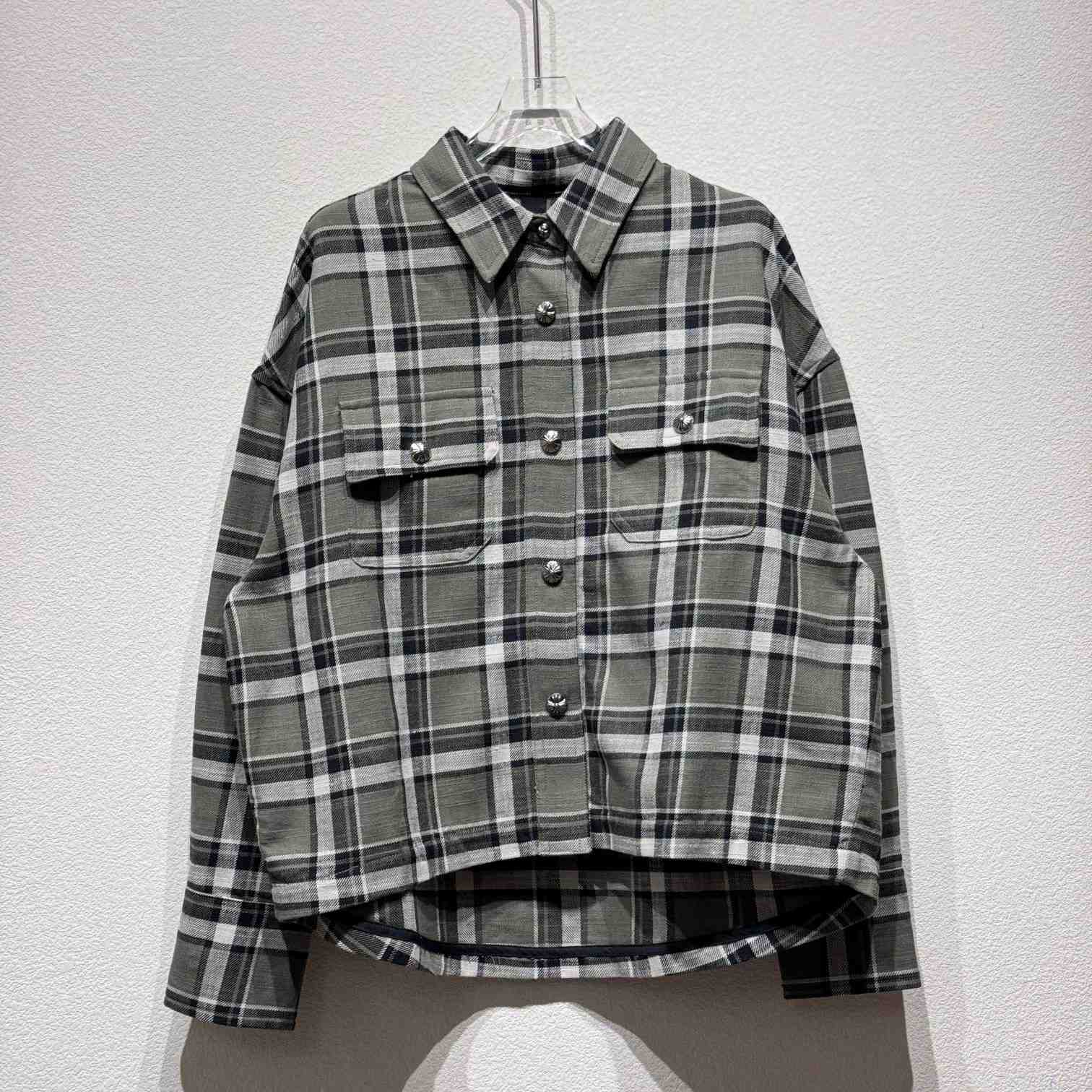 Chrome Hearts Sleeve Print Flannel Shirt - PerfectKickZ