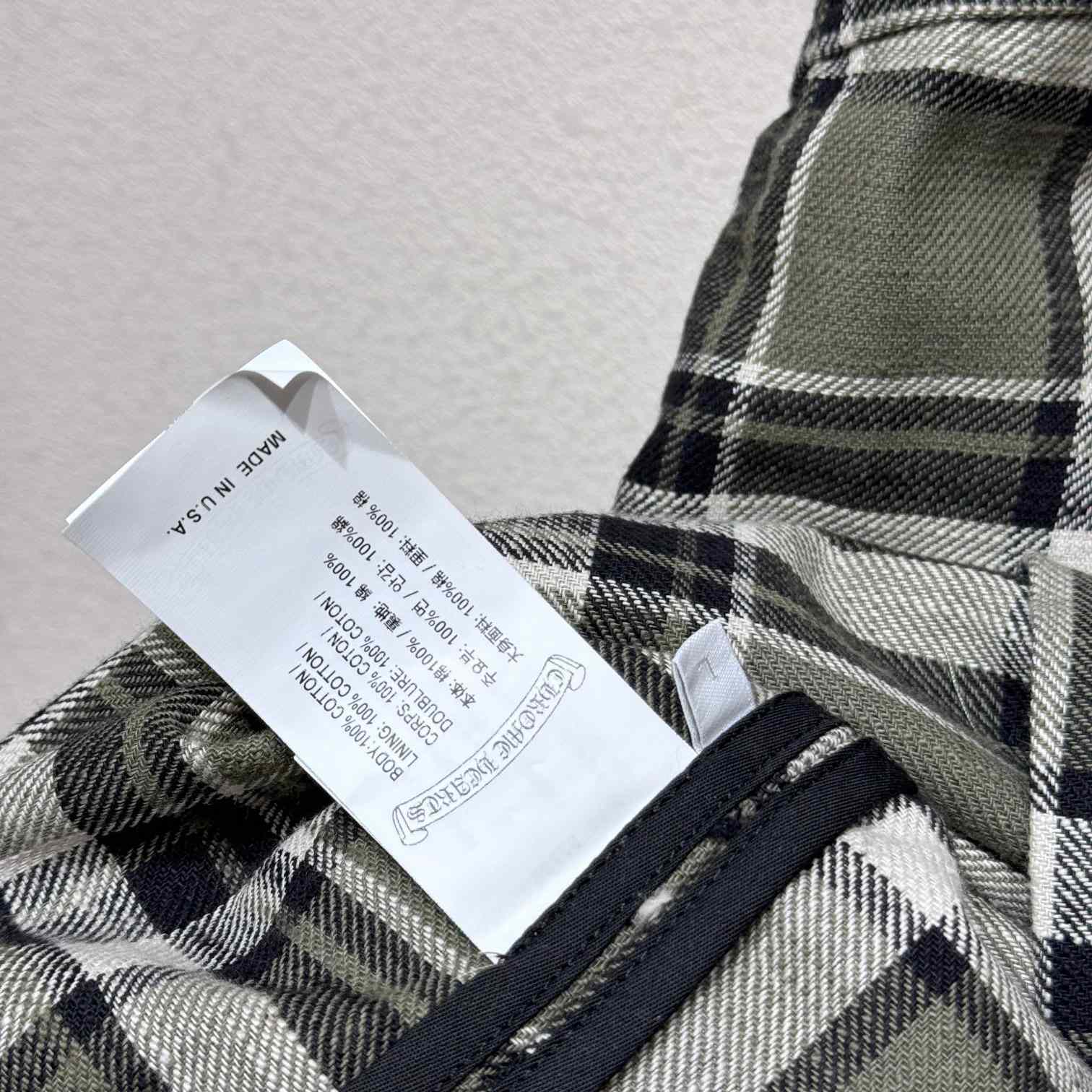 Chrome Hearts Sleeve Print Flannel Shirt - PerfectKickZ