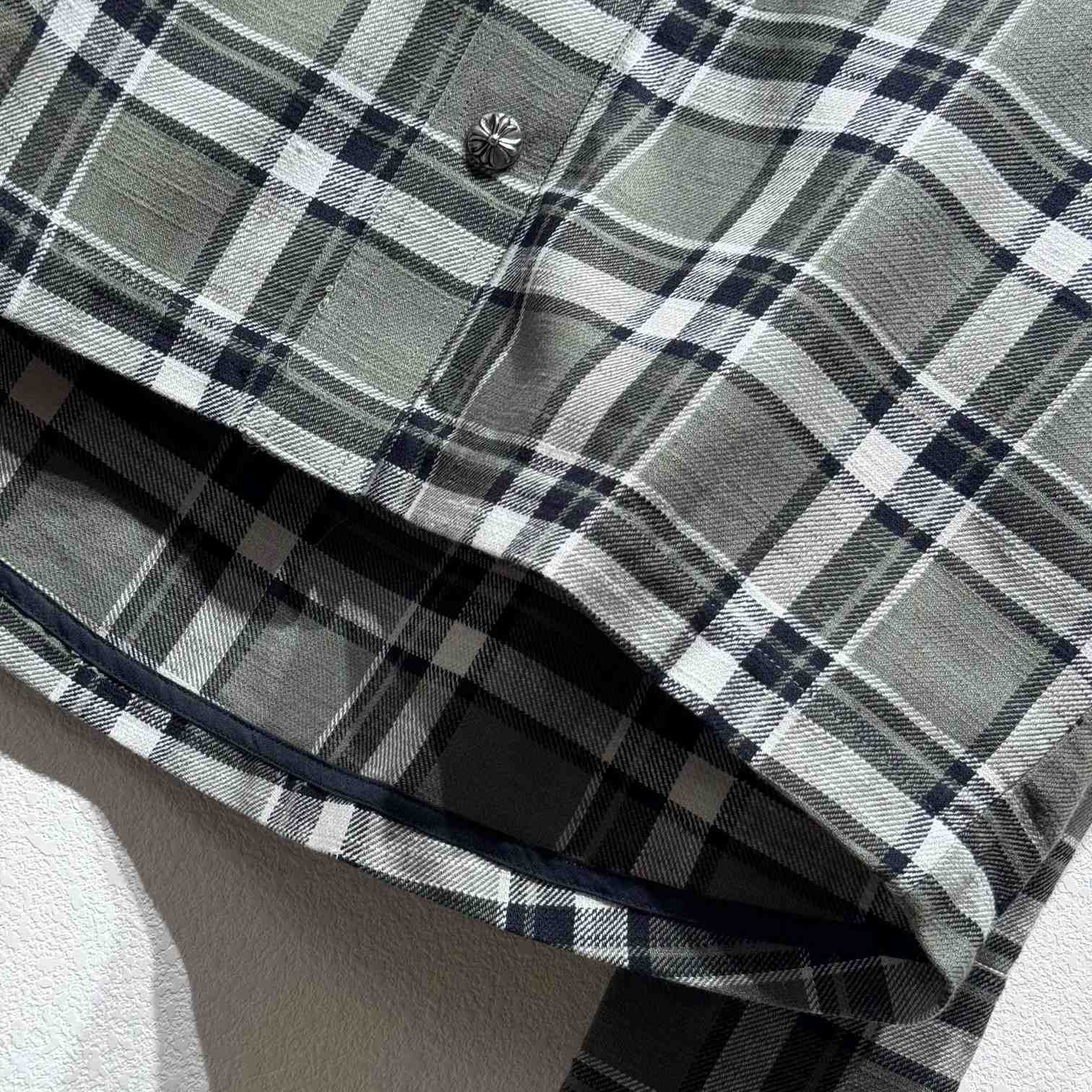 Chrome Hearts Sleeve Print Flannel Shirt - PerfectKickZ