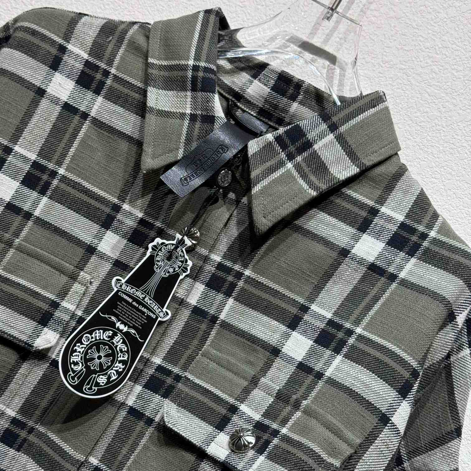 Chrome Hearts Sleeve Print Flannel Shirt - PerfectKickZ