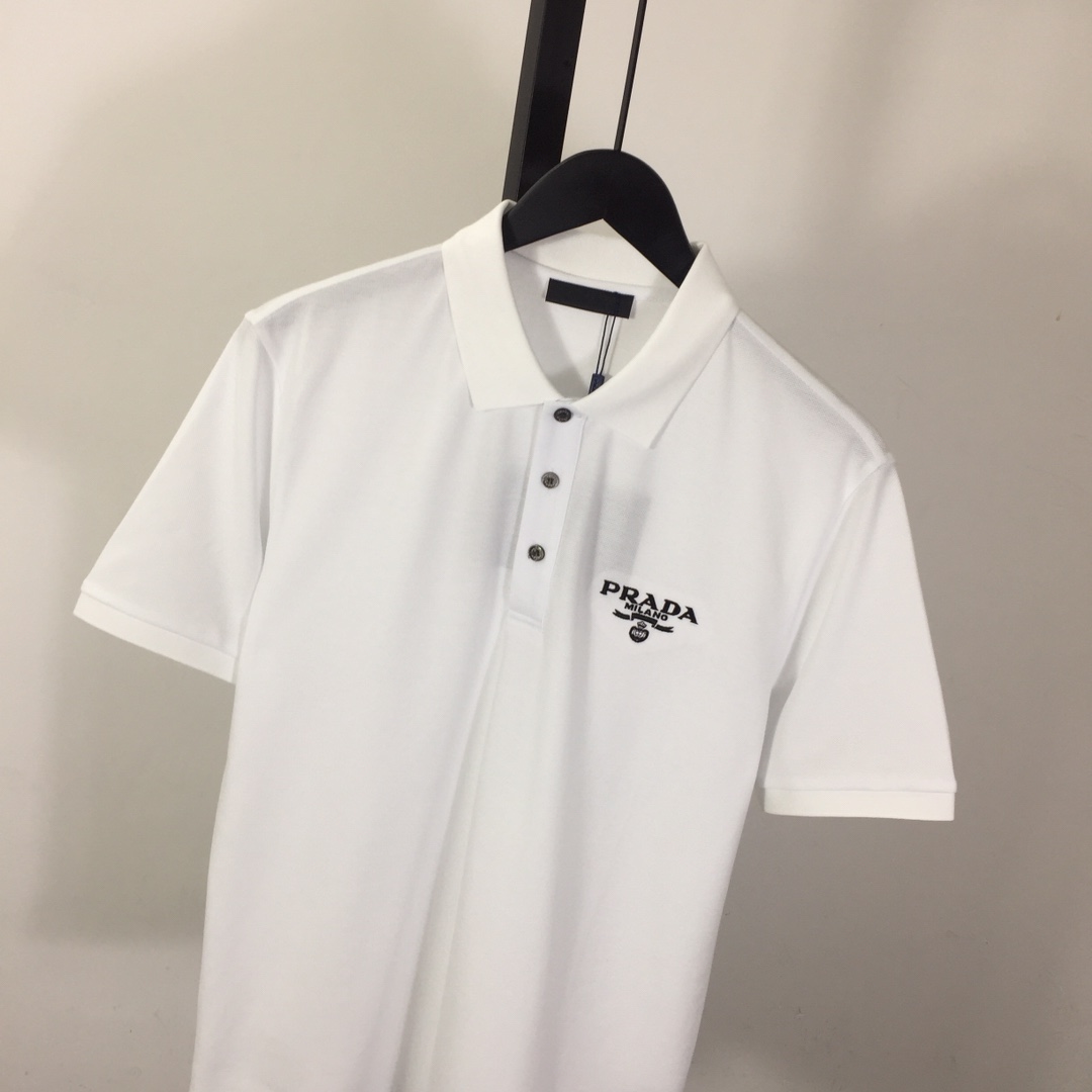 Prada Logo Cotton Polo Shirt - PerfectKickZ