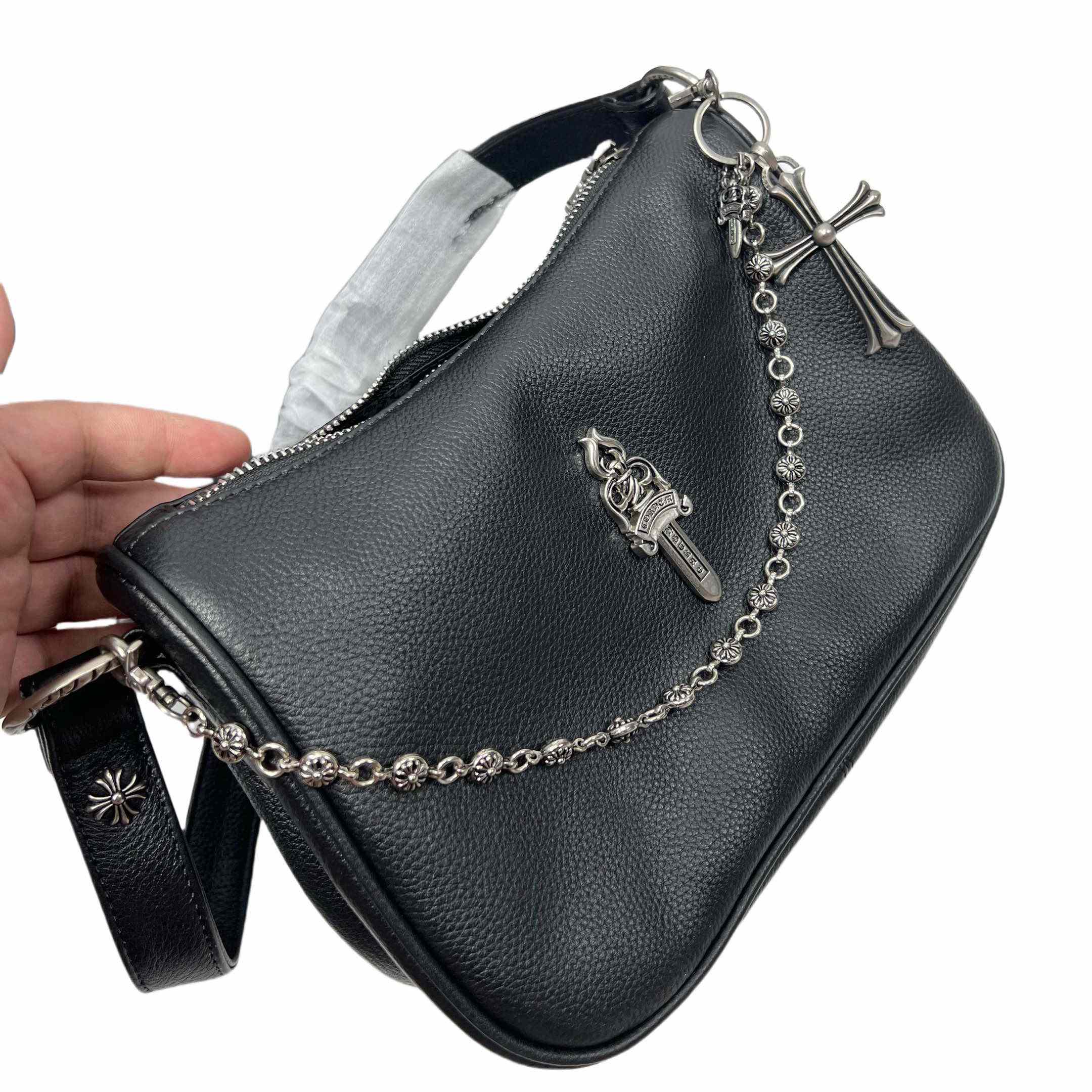 Chrome Heart Black Nugget Bag   25-16-9cm - PerfectKickZ