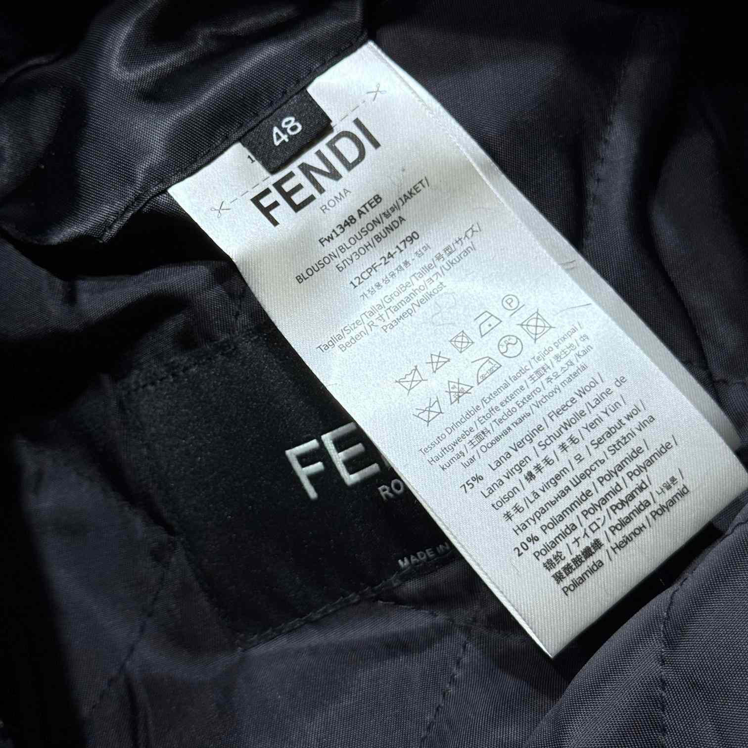Fendi Black Wool Bomber Jacket - PerfectKickZ