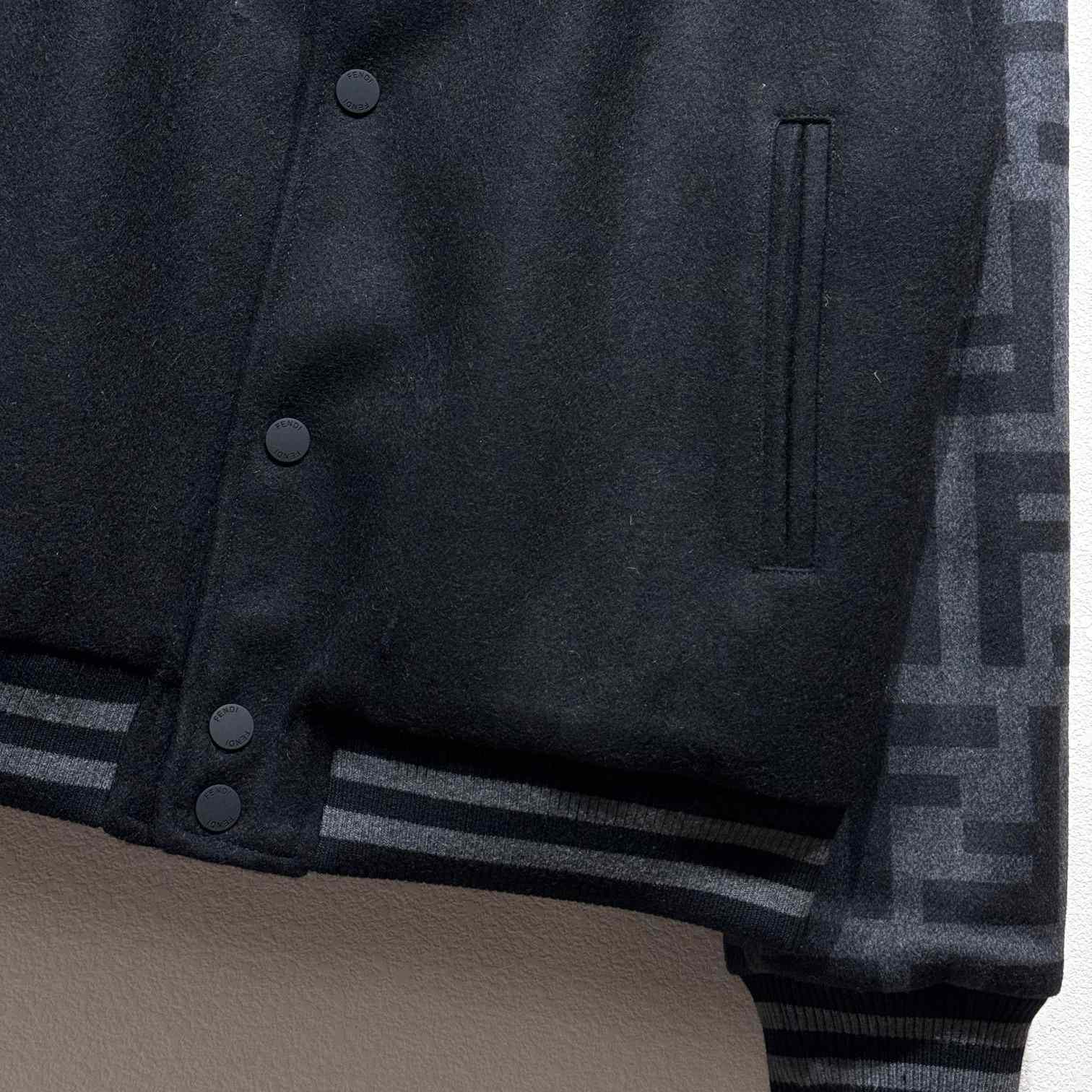 Fendi Black Wool Bomber Jacket - PerfectKickZ
