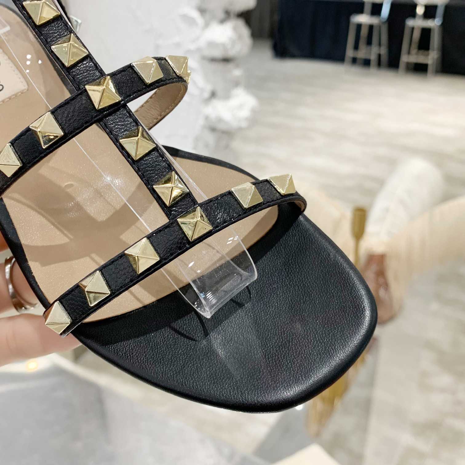 Valenti Rockstud Flat calfskin Sandal With Straps  - PerfectKickZ