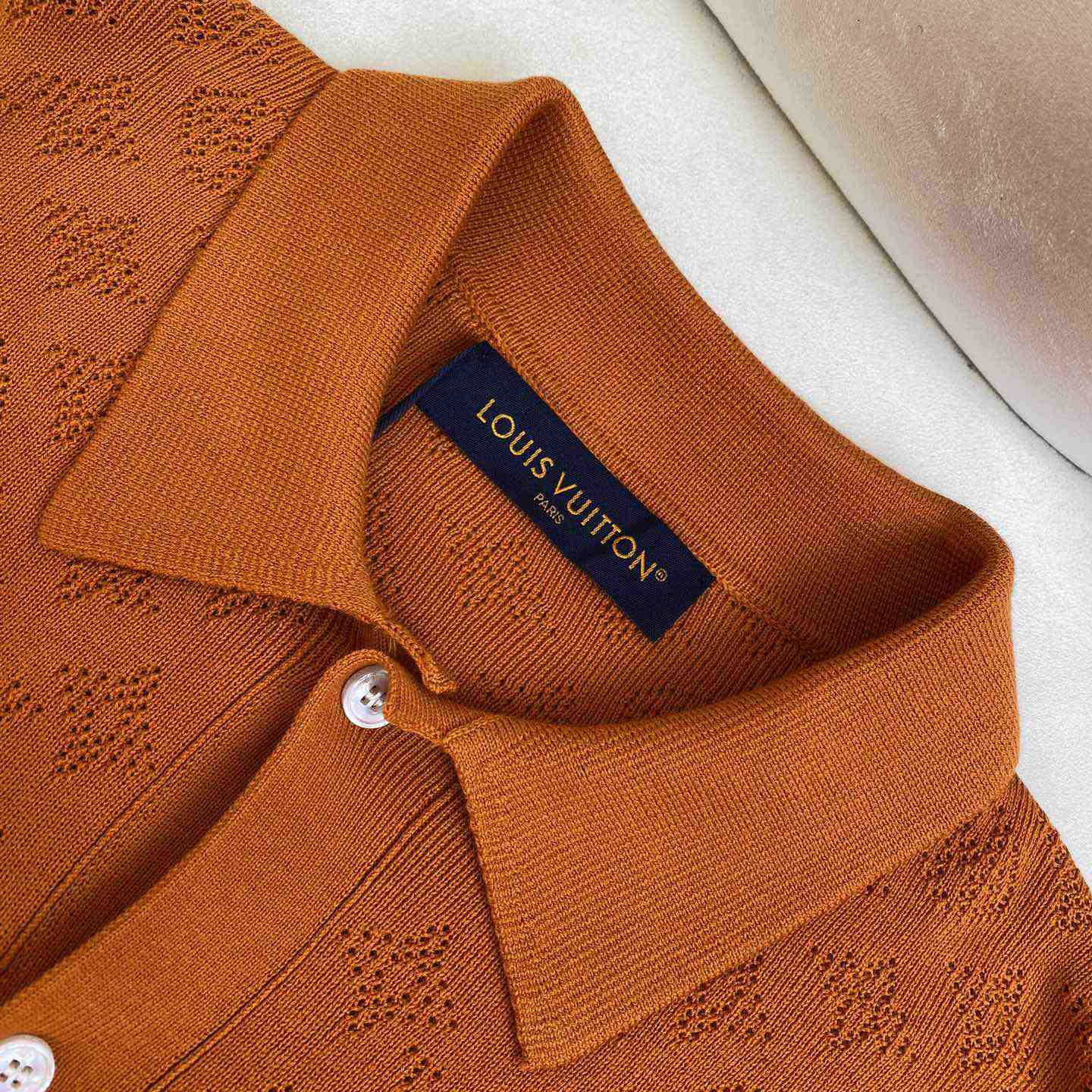 Louis Vuitton Monogram Pointelle Short-Sleeved Cotton Shirt   1AFQSY - PerfectKickZ