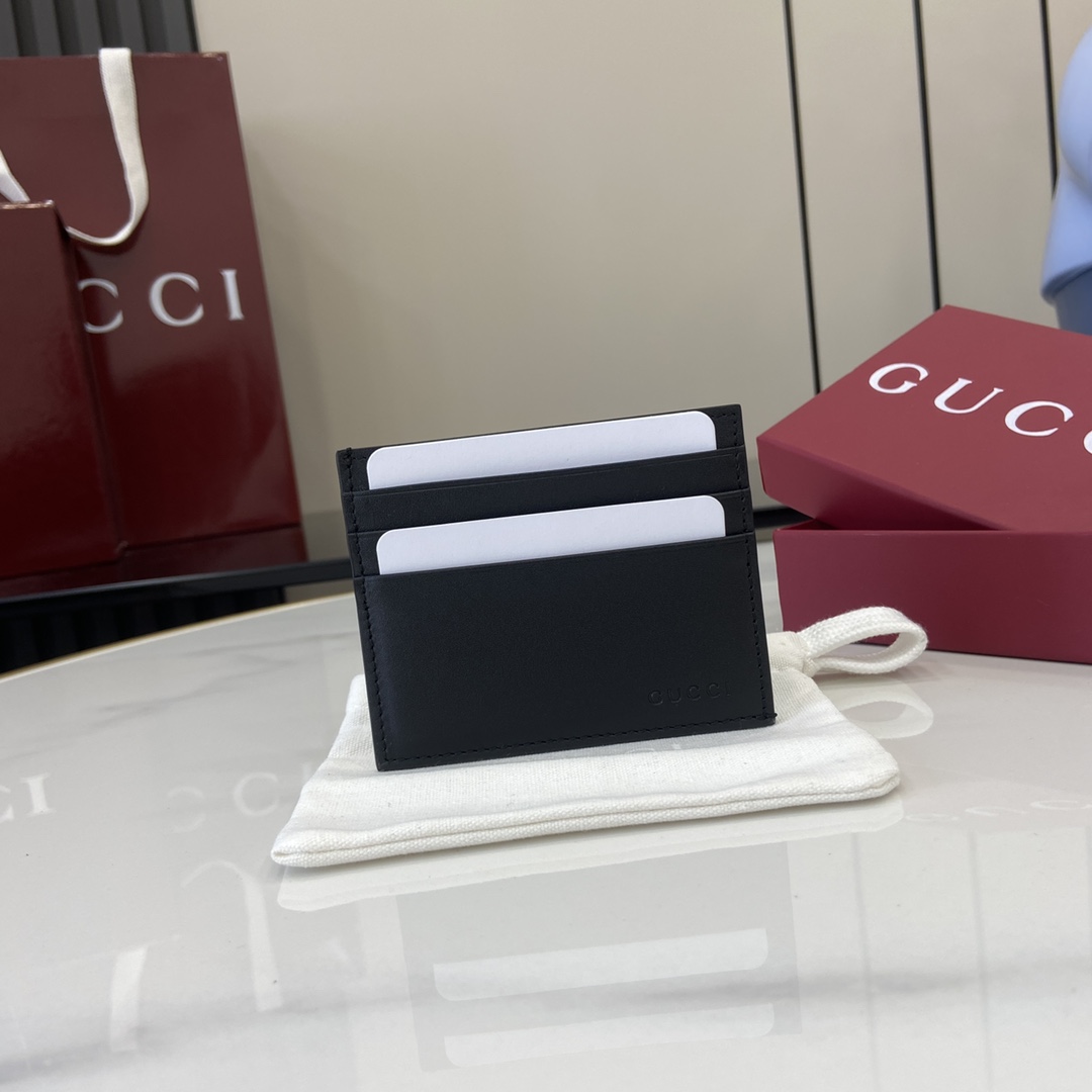 Gucci GG Emblem Embossed Card Case - PerfectKickZ