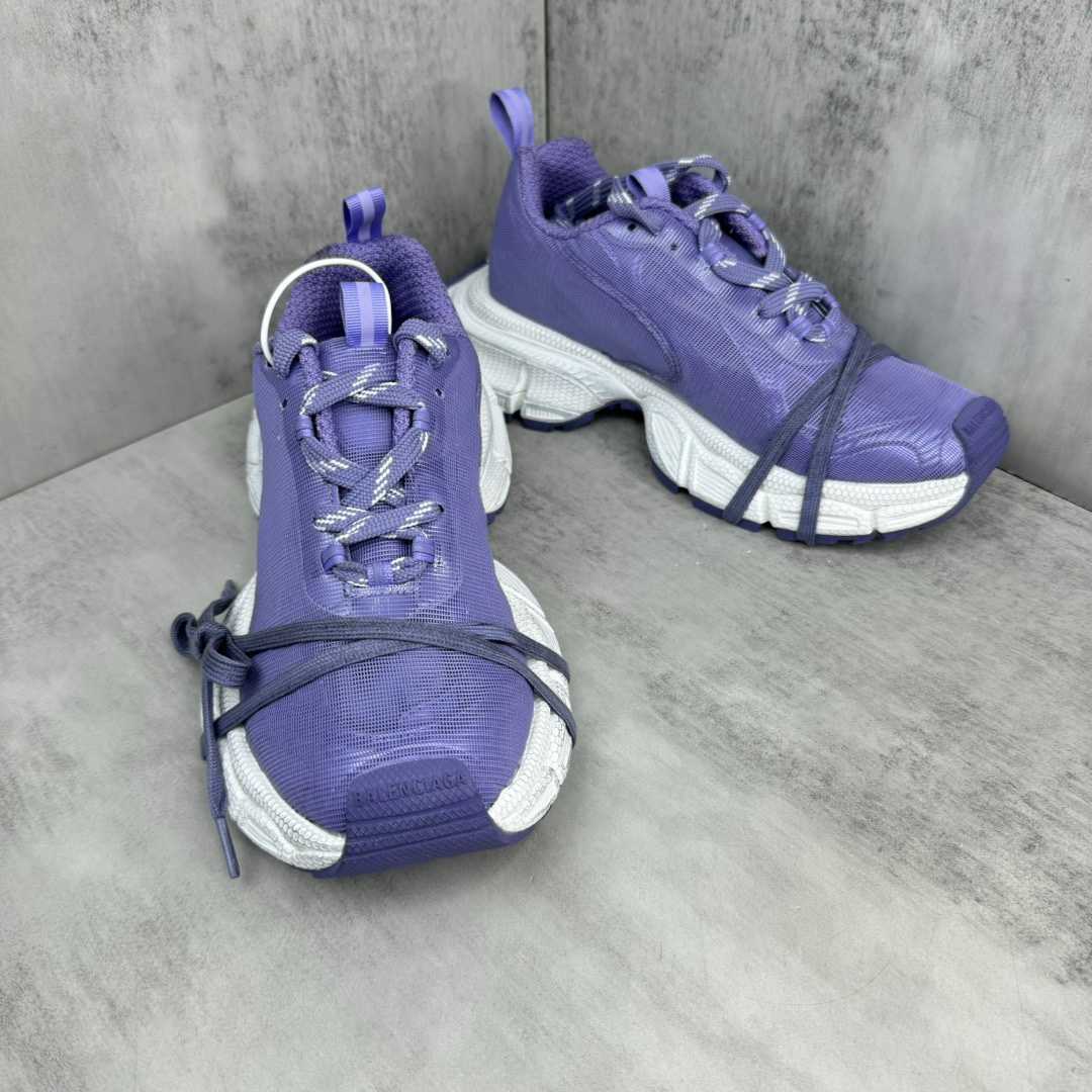 Balenciaga 3XL Net Sneaker In Lilac And White Polyester - PerfectKickZ