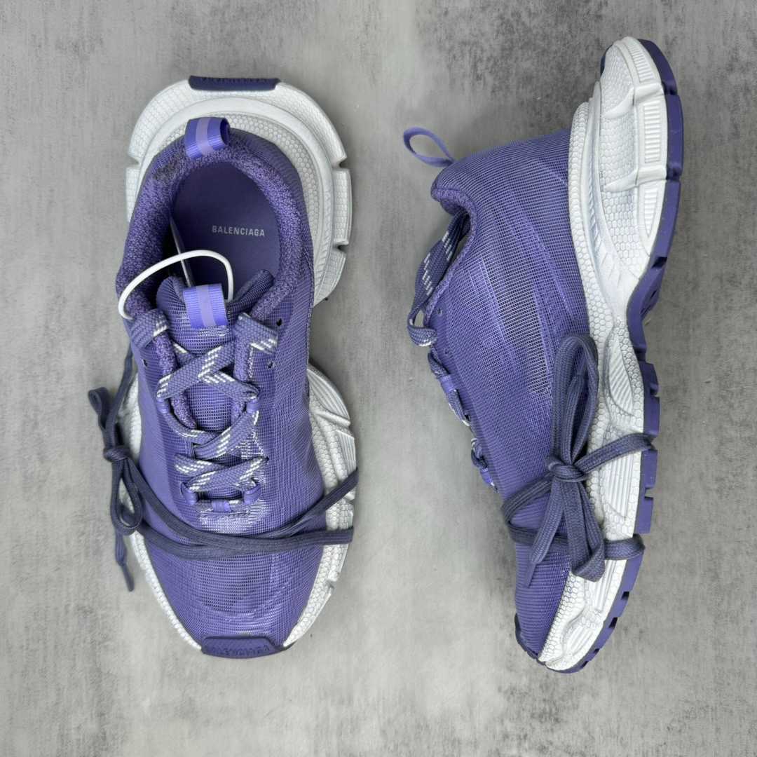 Balenciaga 3XL Net Sneaker In Lilac And White Polyester - PerfectKickZ